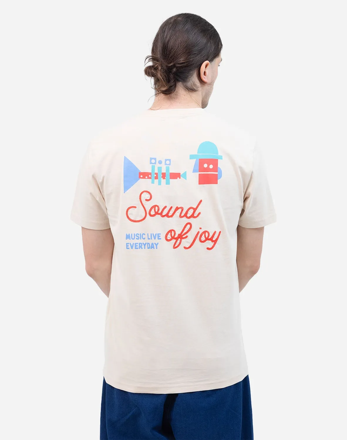 Olow Fanfare t-shirt crème coton bio brodé