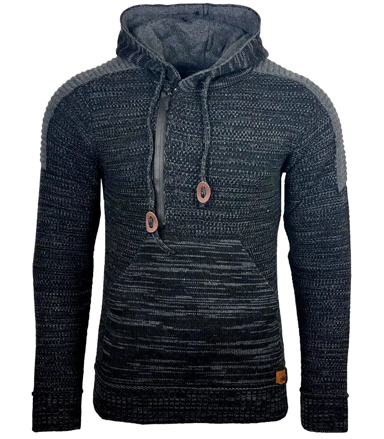 Subliminal Mode BX290 pull homme capuche bleu grosse maille