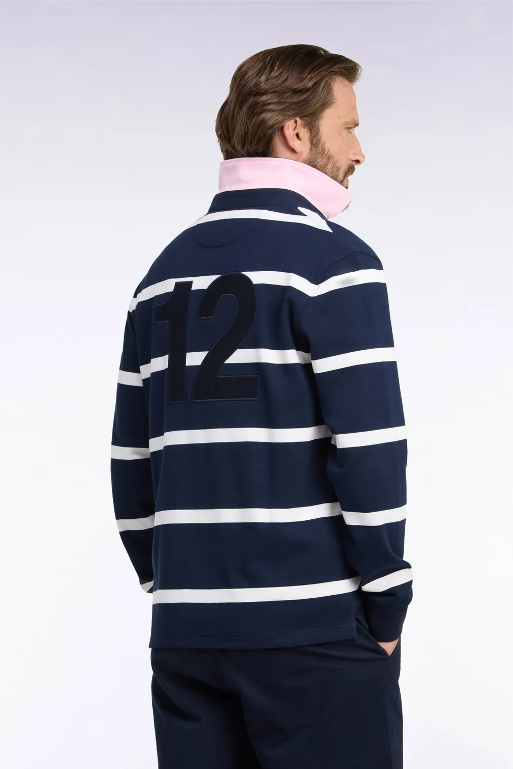 Eden Park maillot rugby coton marine rayé