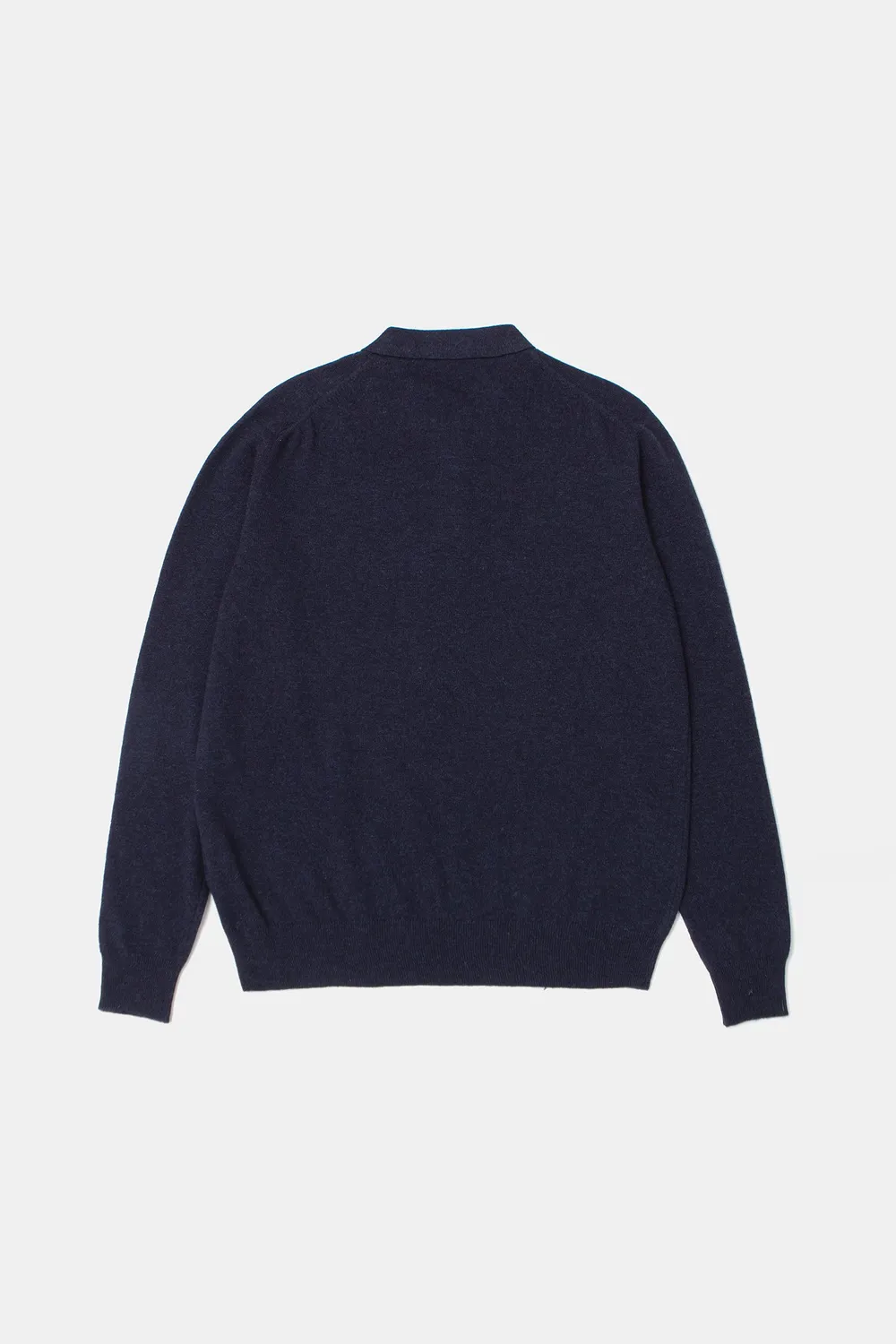 Edmmond Studios Wool Polo Plain Navy polo laine bleu marine