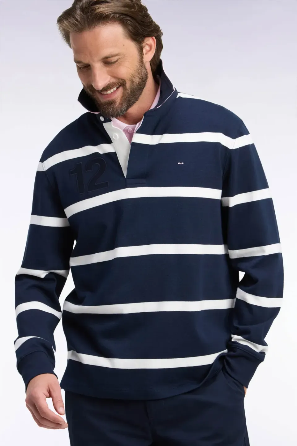 Eden Park maillot rugby coton marine rayé