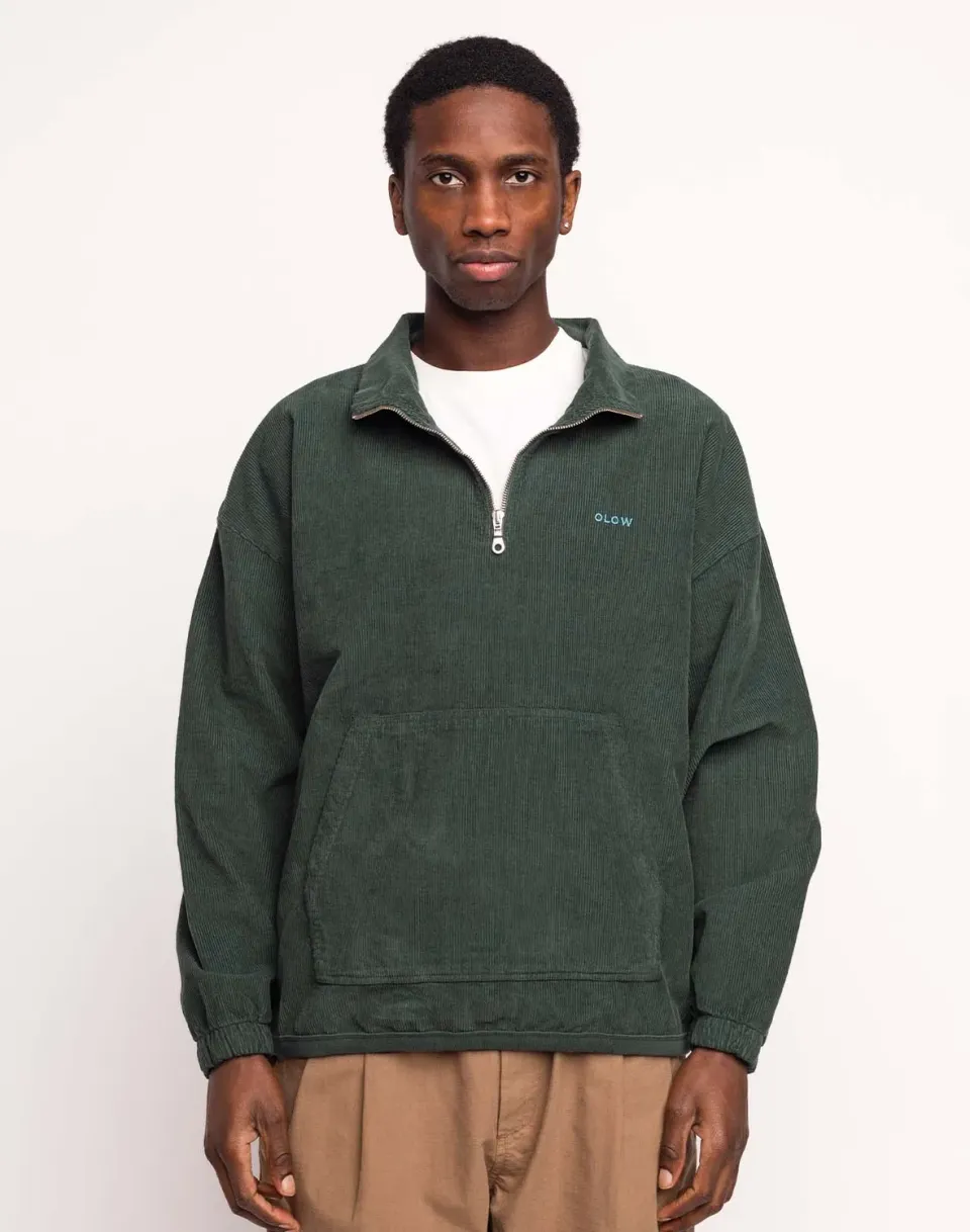 Olow Bangor sweat vert mélèze col zippé