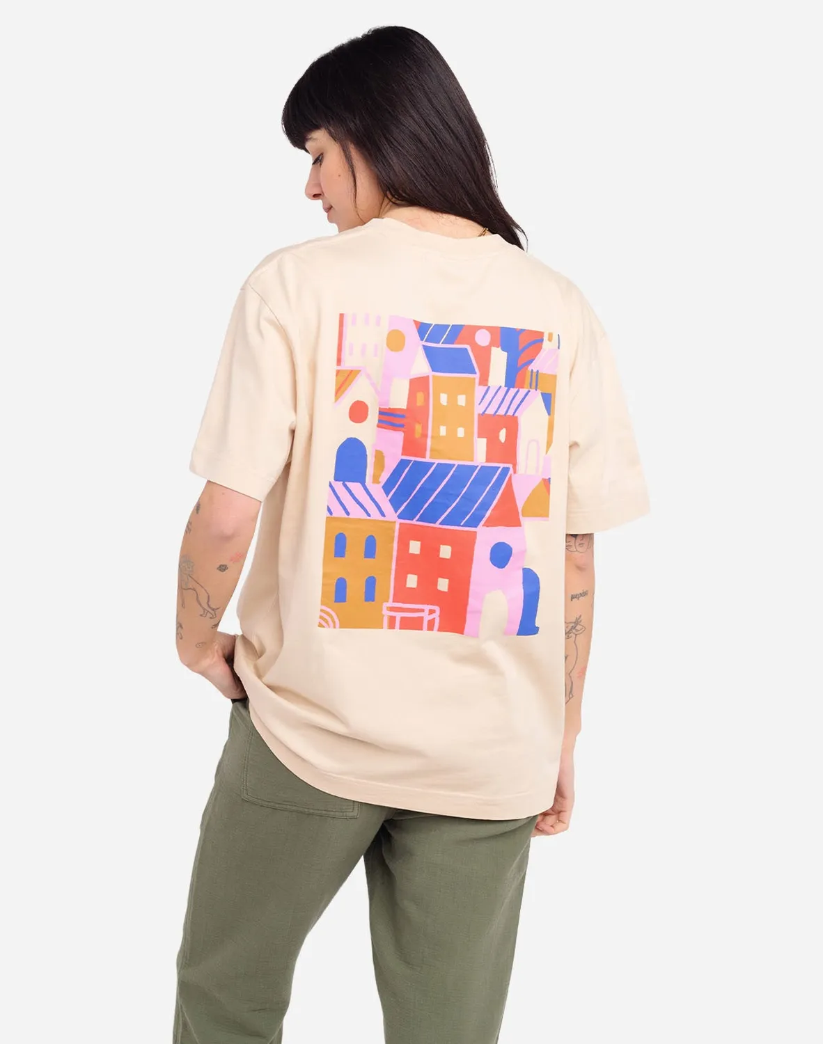 OLOW City t-shirt ample crème coton bio