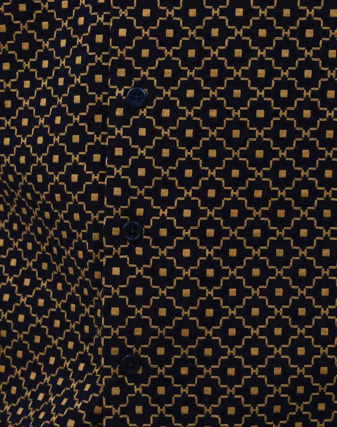 Olow Aloha Neza chemisette noire motif doré
