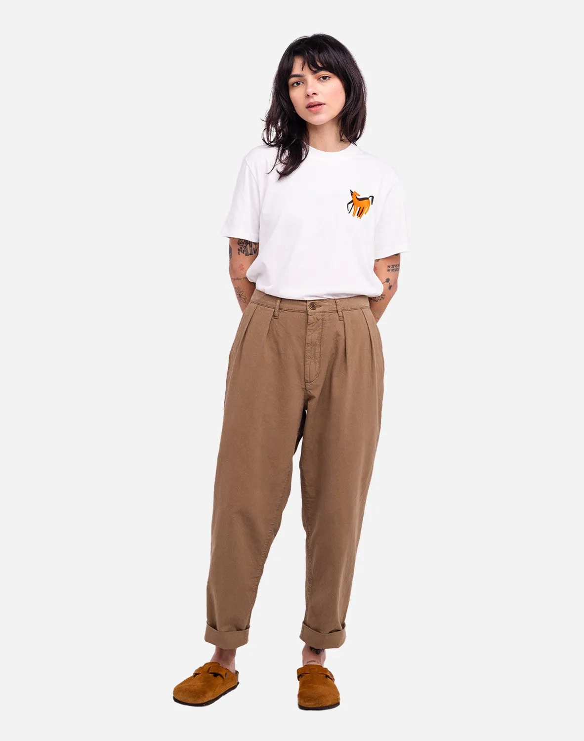 OLOW Sembo pantalon taupe coton chanvre
