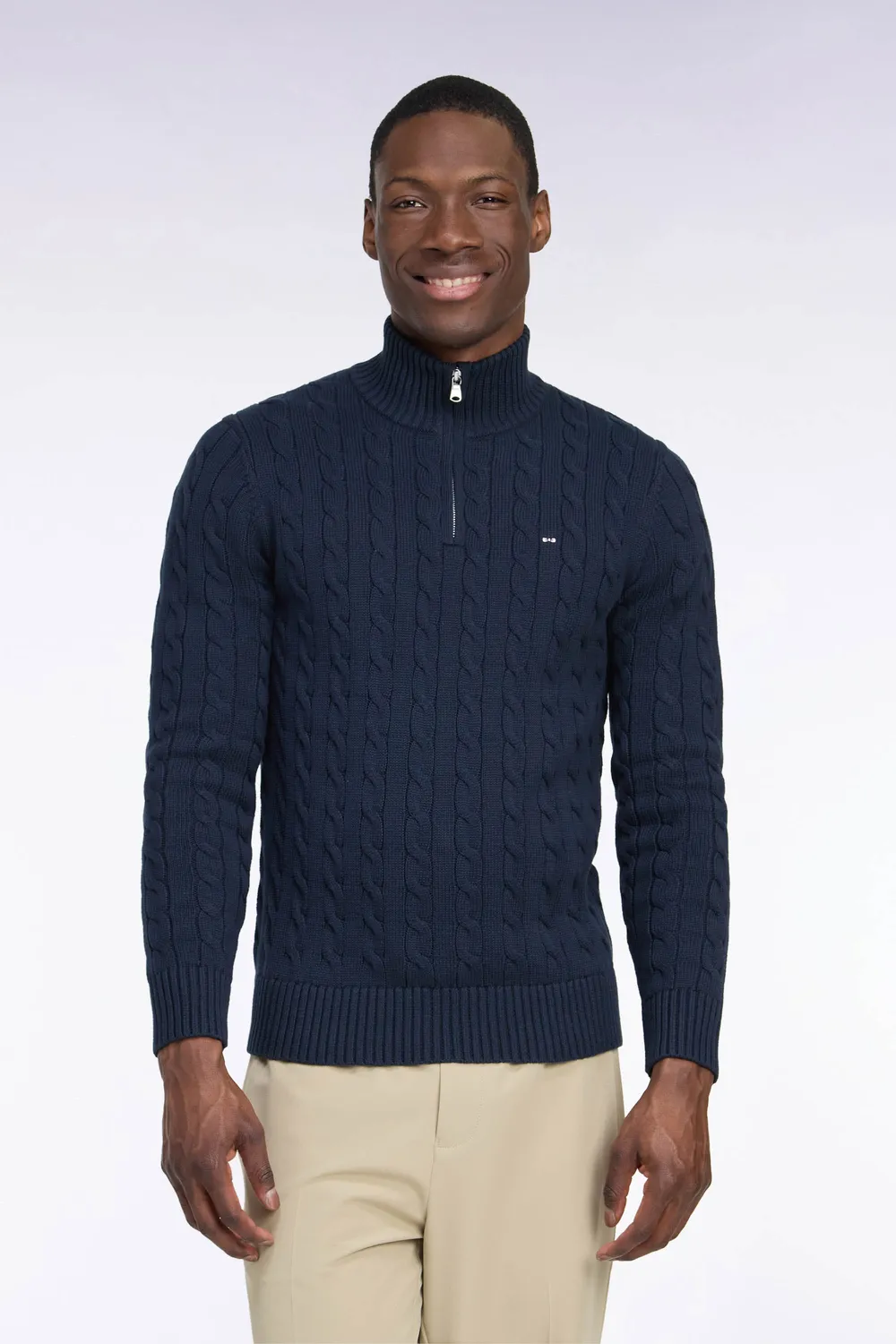 Eden Park pull torsades col camionneur coton marine homme