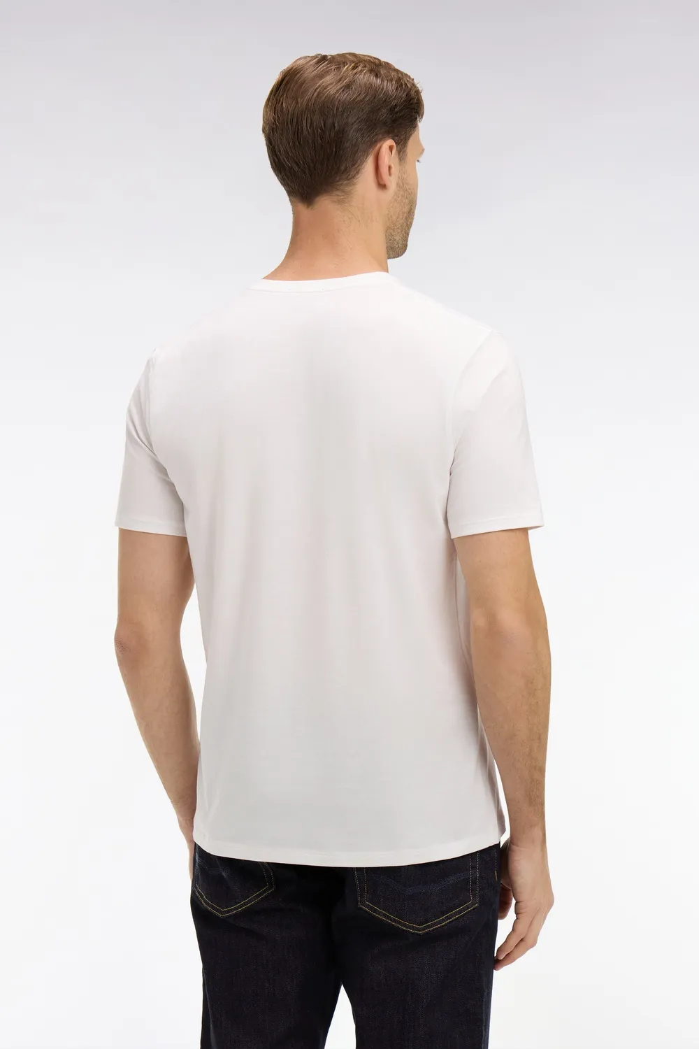 Eden Park T-shirt col V blanc coton Pima homme