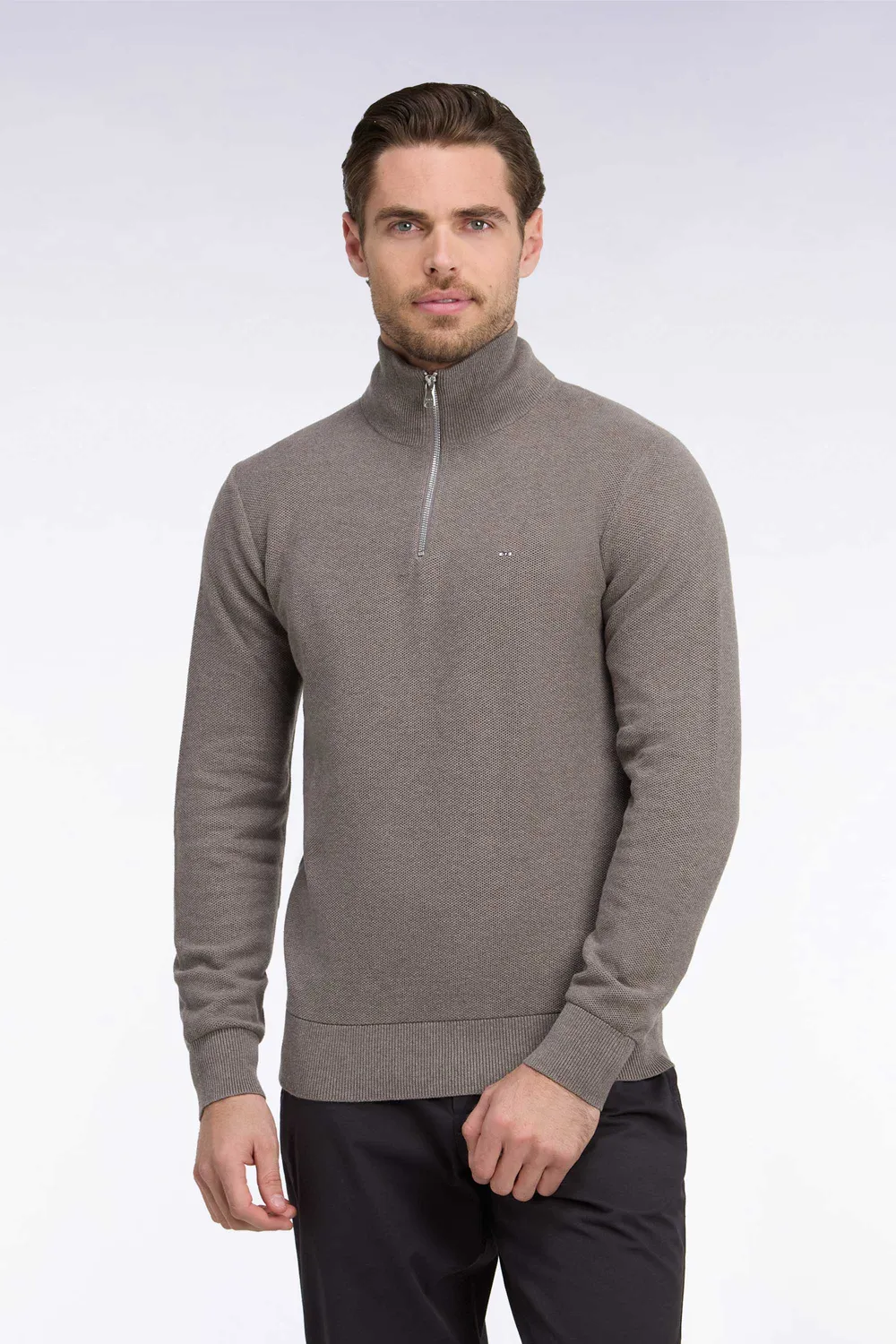 Eden Park pull col camionneur marron coton