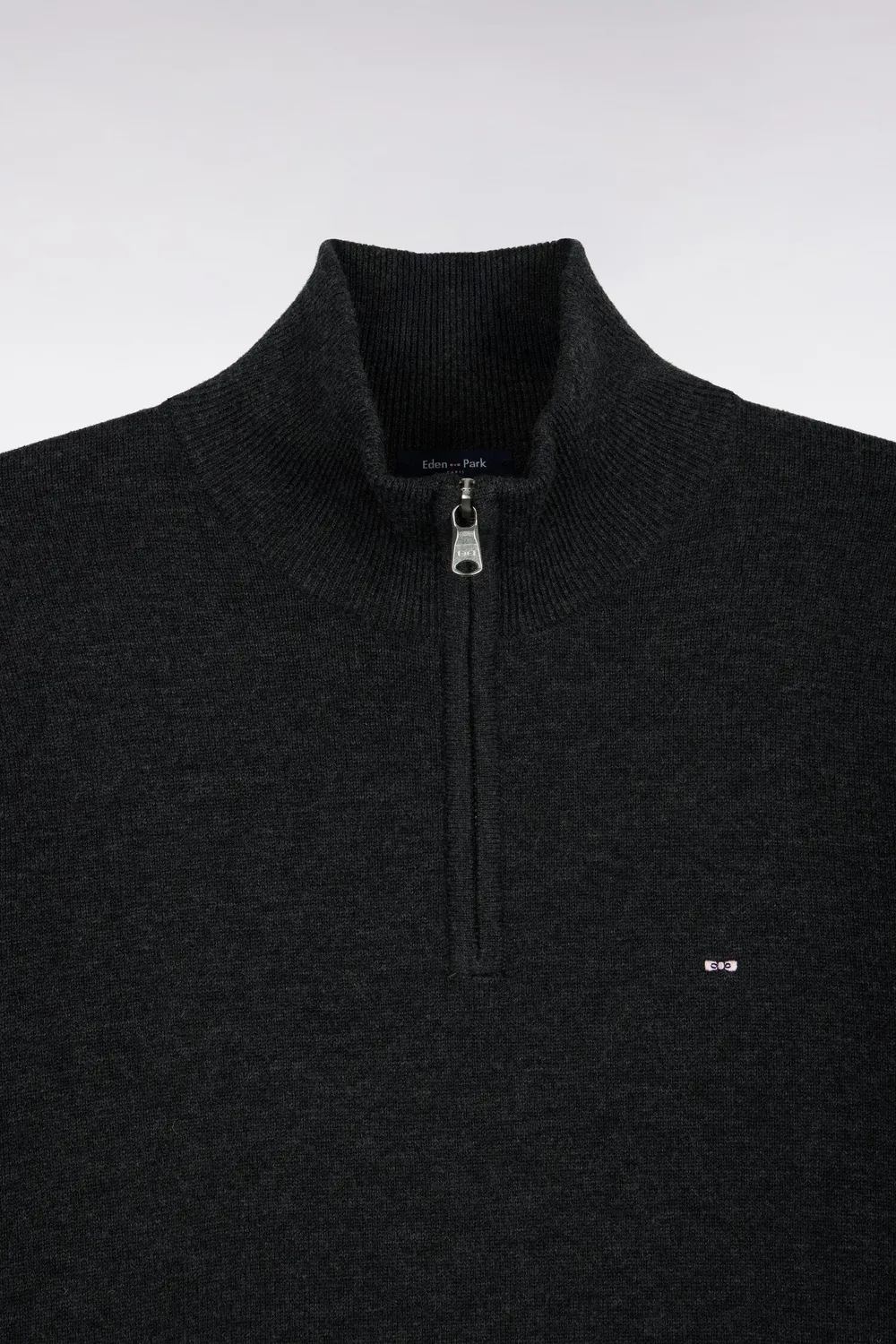 Eden Park pull col camionneur gris foncé laine coton