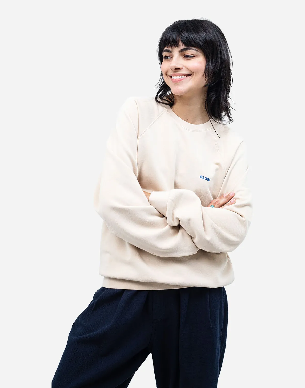 OLOW Party sweat crème broderie coton bio
