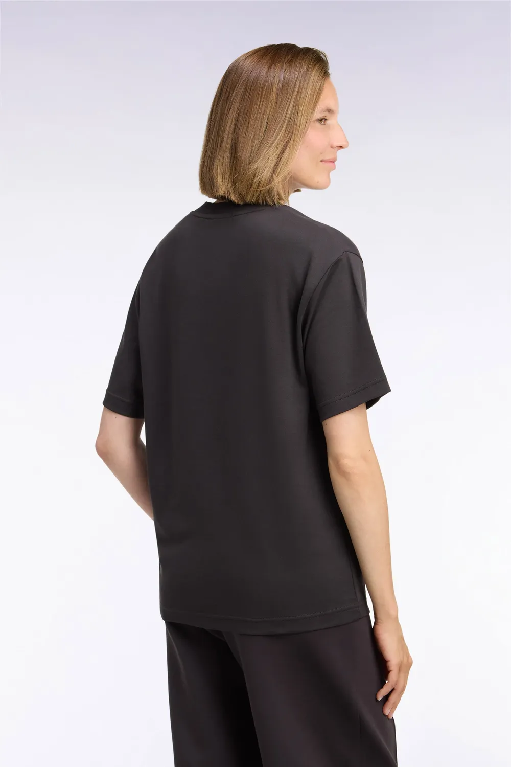 Eden Park t-shirt unisexe coton marron col rond coupe loose