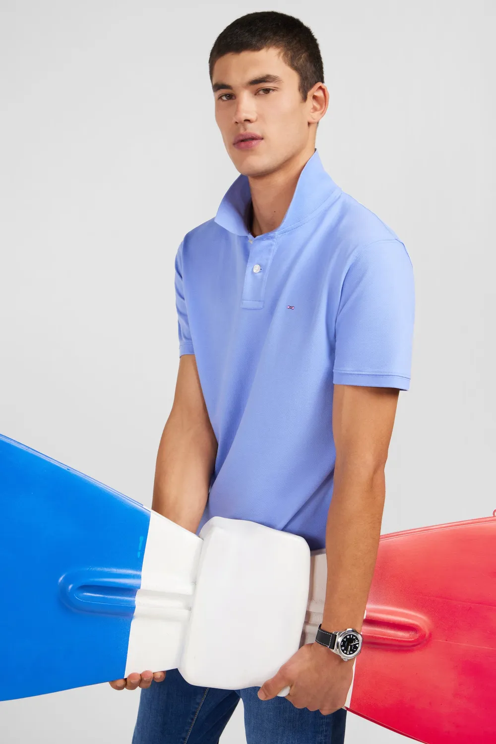 Eden Park PPKNIPCE0006 polo coton pima bleu stretch