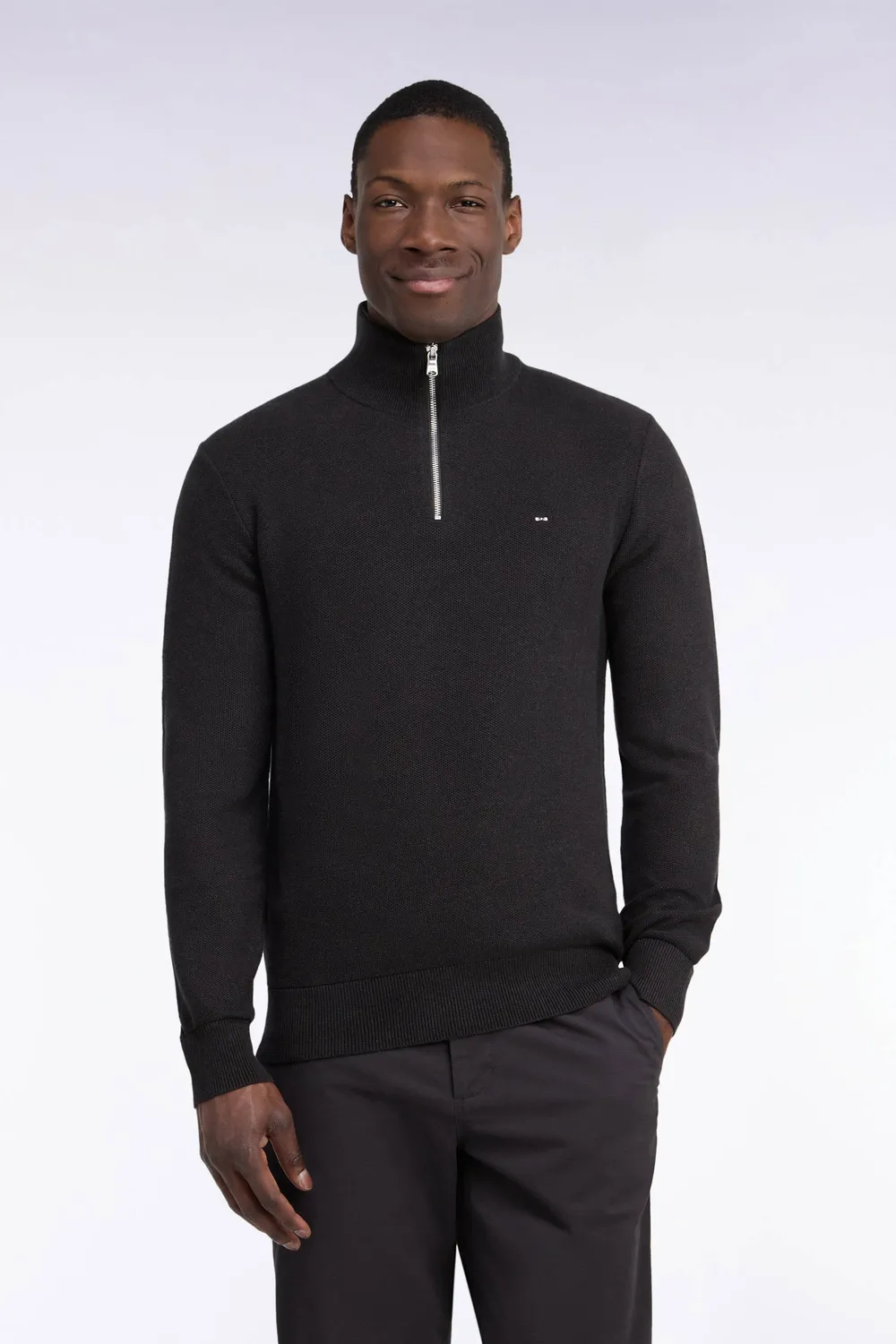 Eden Park pull camionneur marron coton nid d'abeille