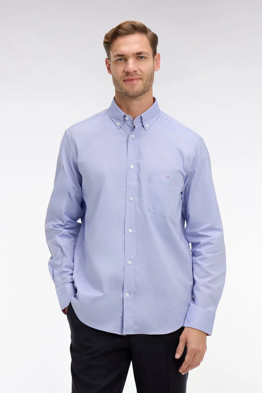 Eden Park chemise oxford coton bleue regular nœud papillon