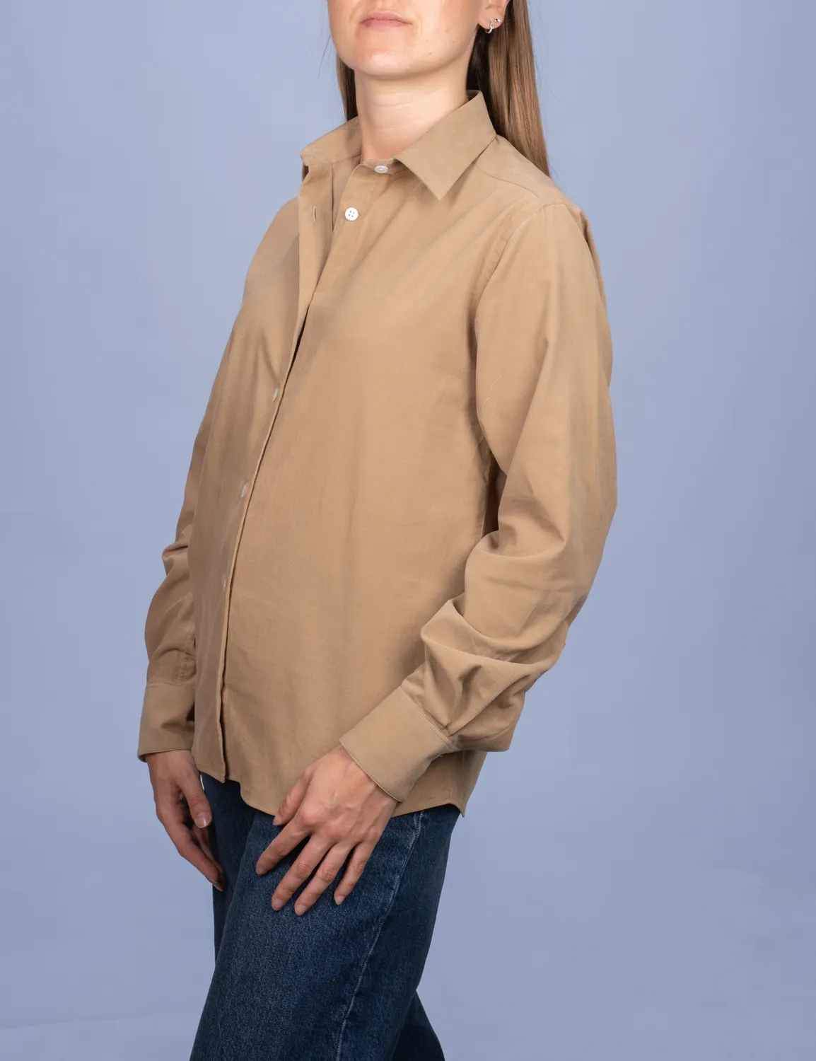 La Chemise Française Velours Milleraies Camel chemisier femme