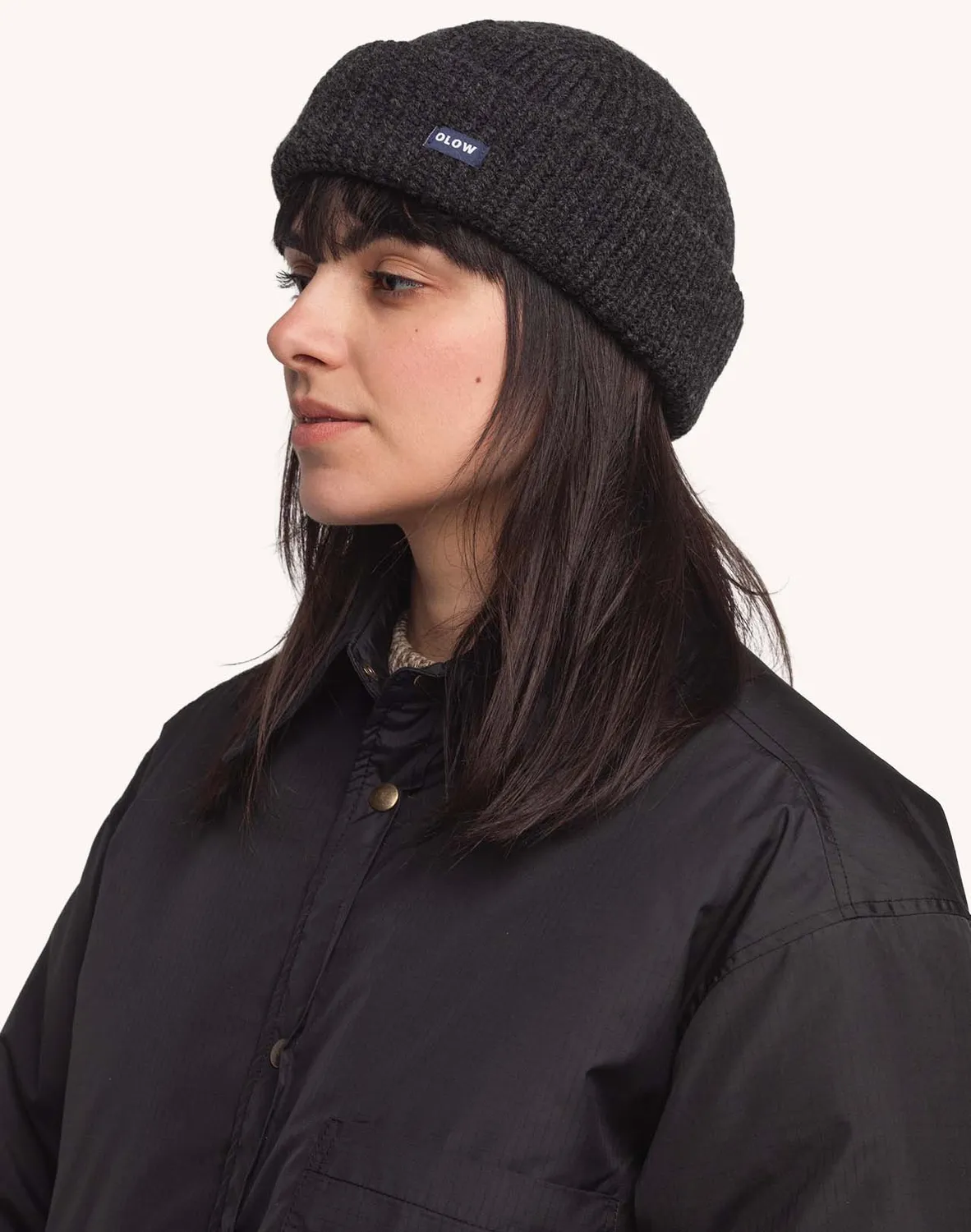 OLOW Laban bonnet noir chiné TU laine mérinos
