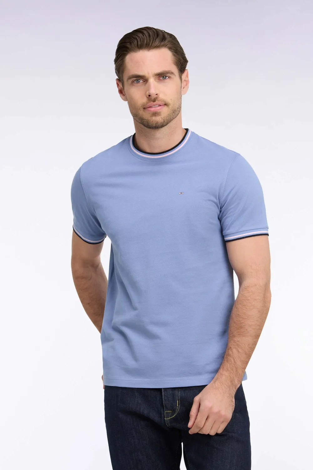 Eden Park t-shirt coton bleu rayé coupe droite homme