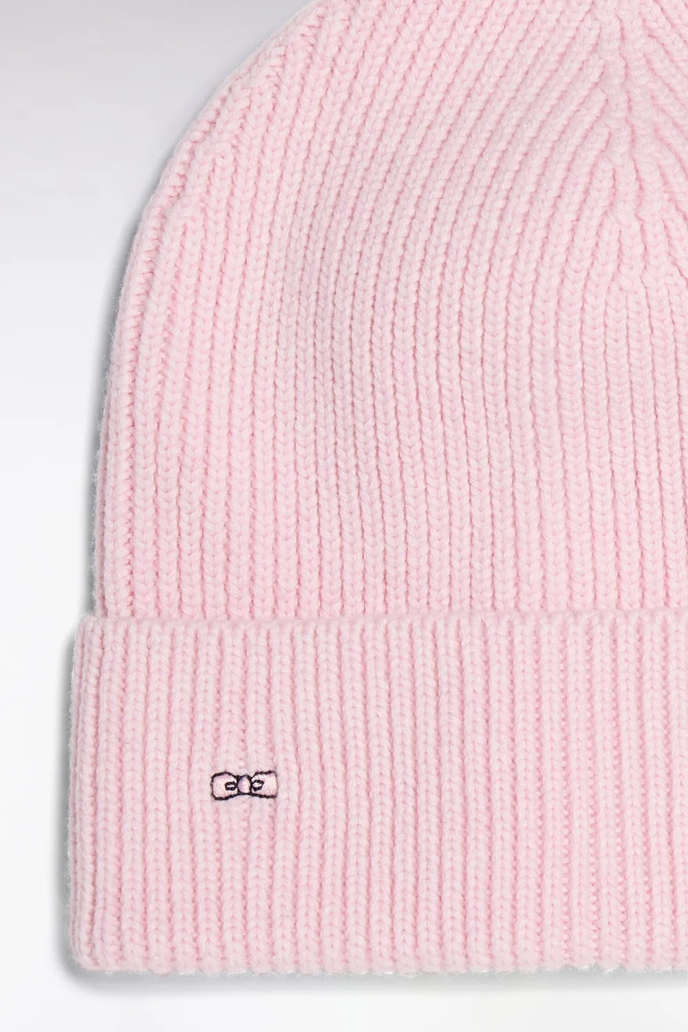 Eden Park bonnet côtelé laine et coton rose taille unique