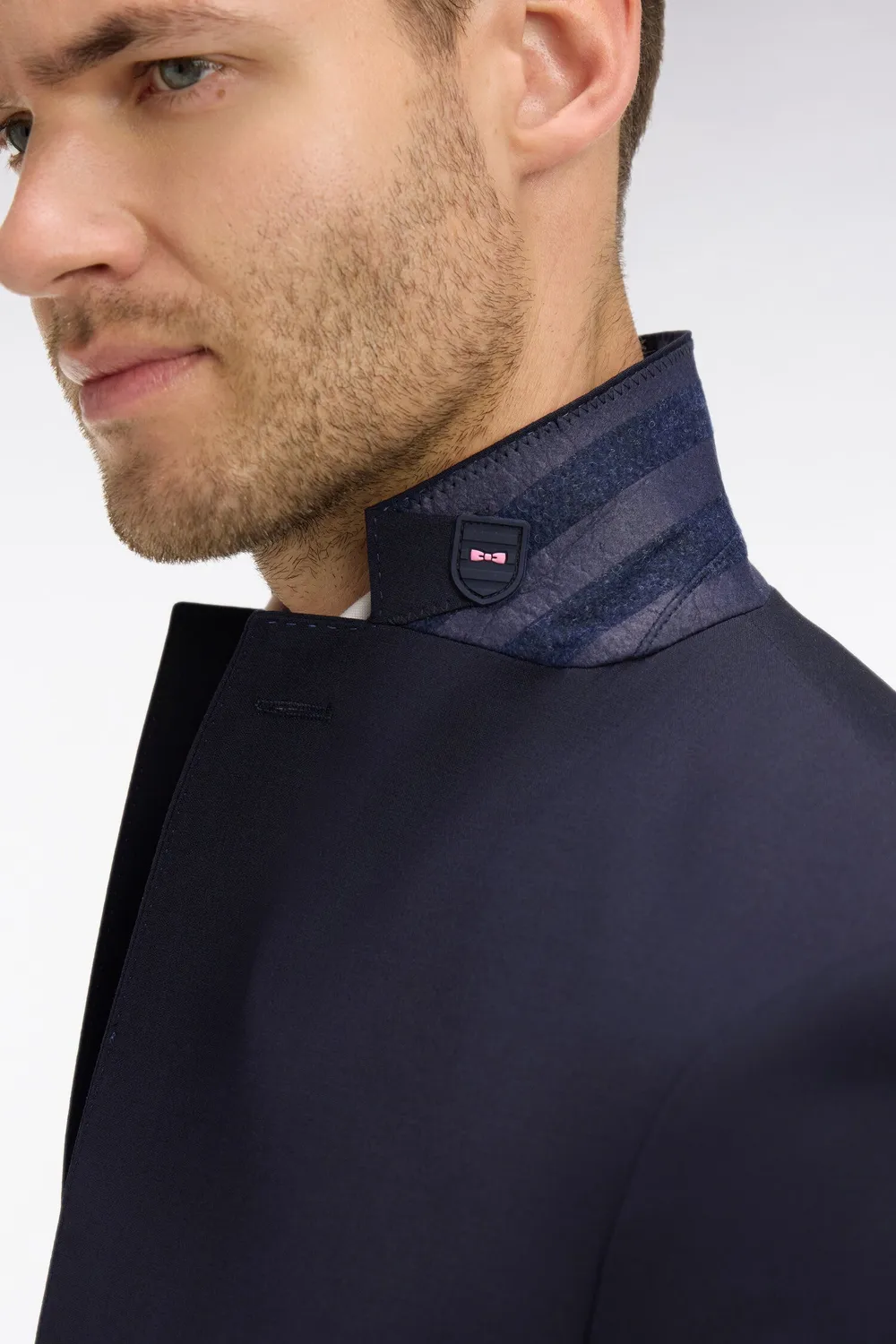 Eden Park blazer bleu foncé laine stretch modern fit