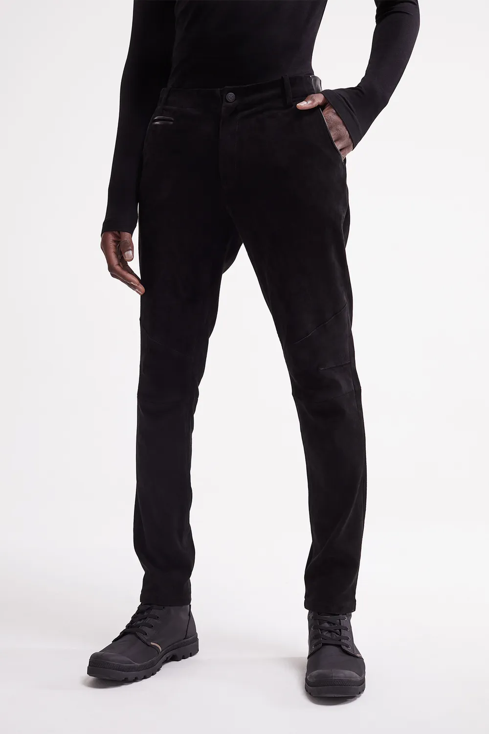 French Deal Sensation pantalon cuir agneau stretch