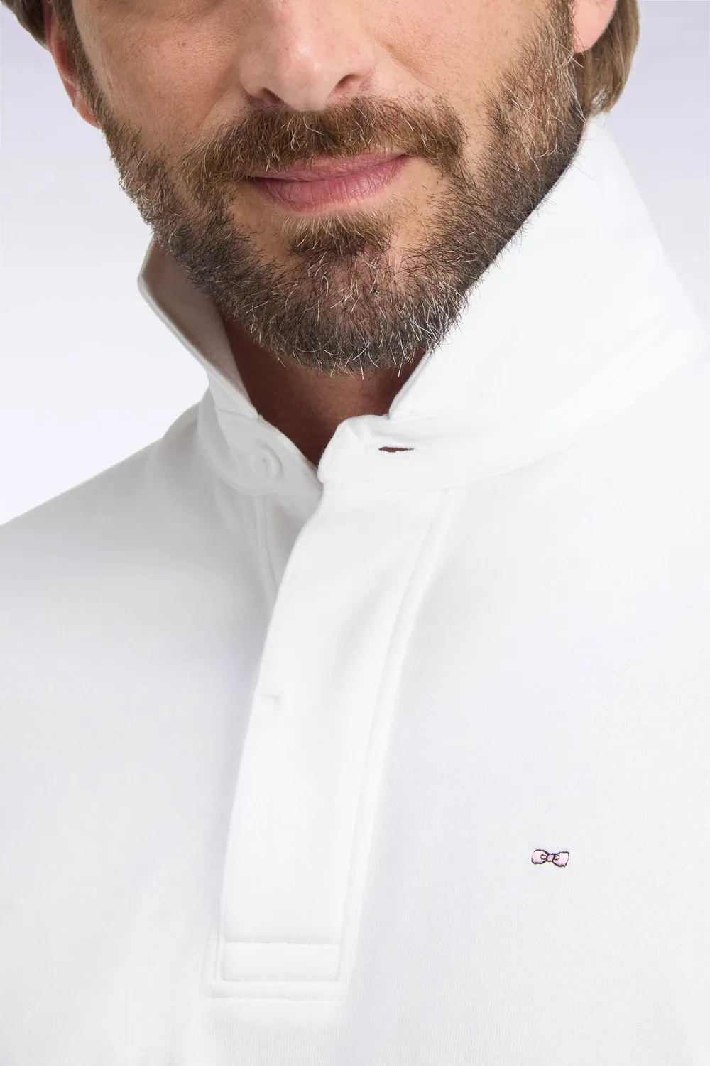 Eden Park maillot rugby homme blanc manches longues coton