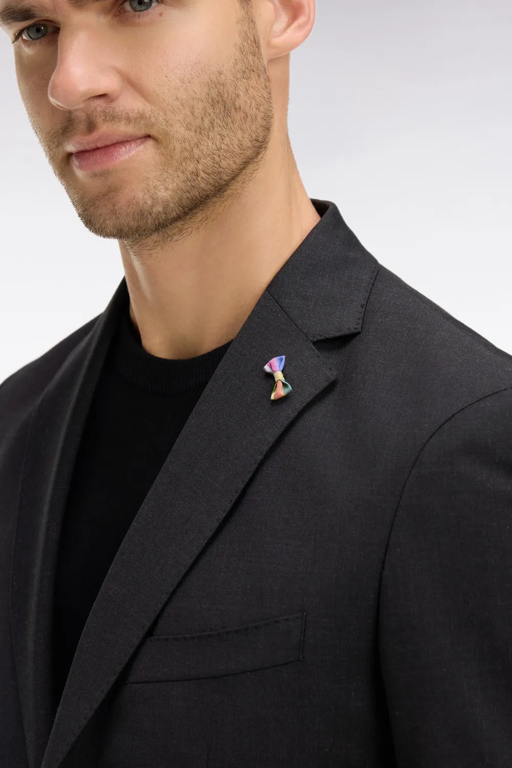 Eden Park blazer homme laine gris foncé stretch lavable