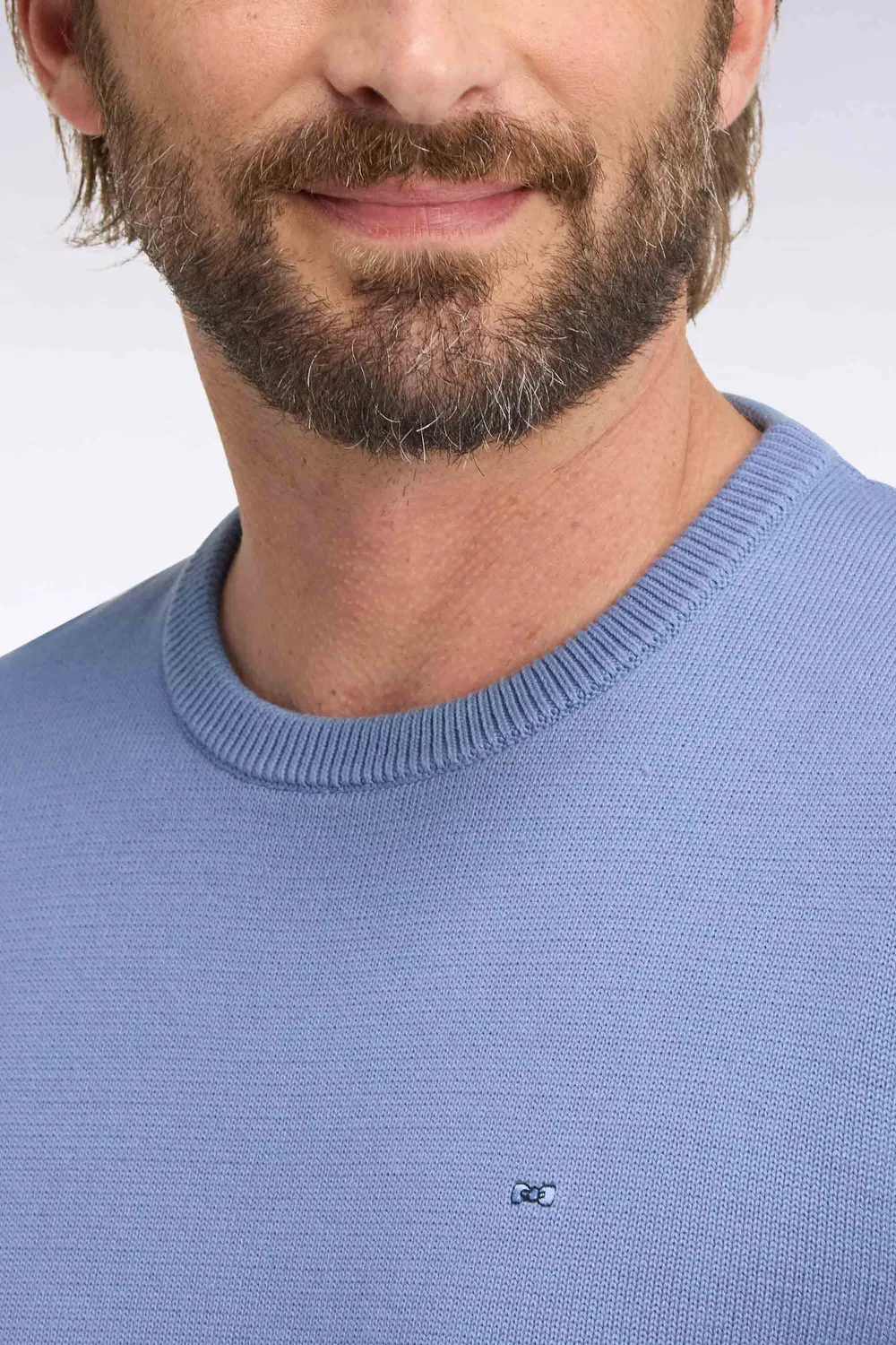 Eden Park pull col rond ciel coton homme coupe regular