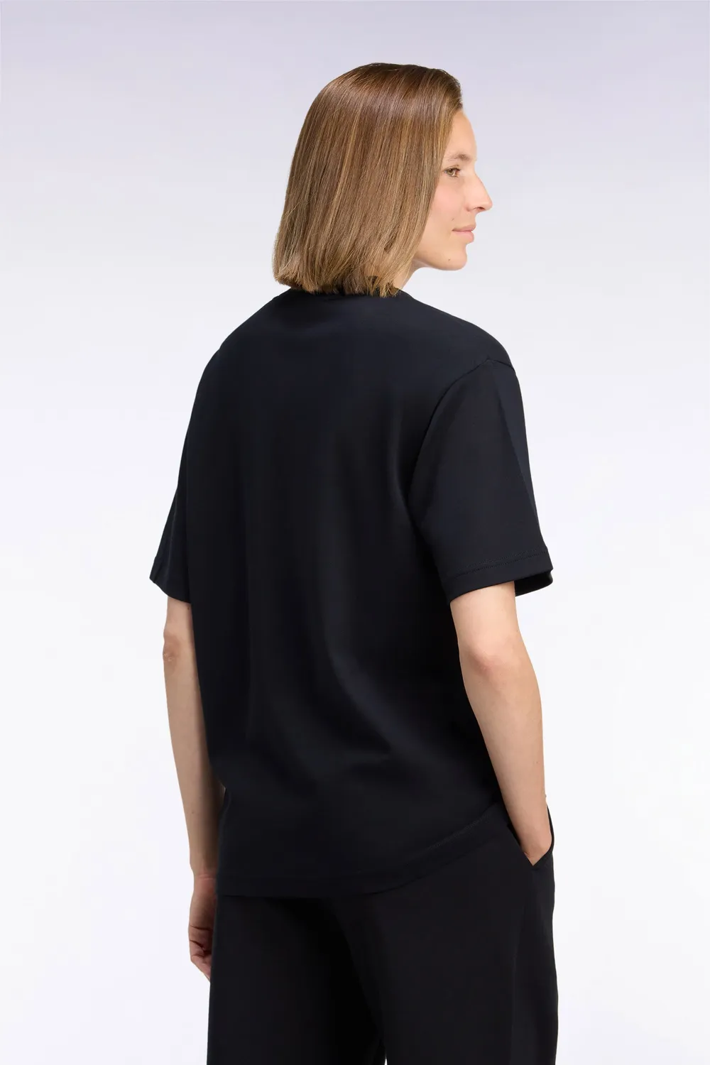 Eden Park t-shirt col rond noir coton mercerisé loose