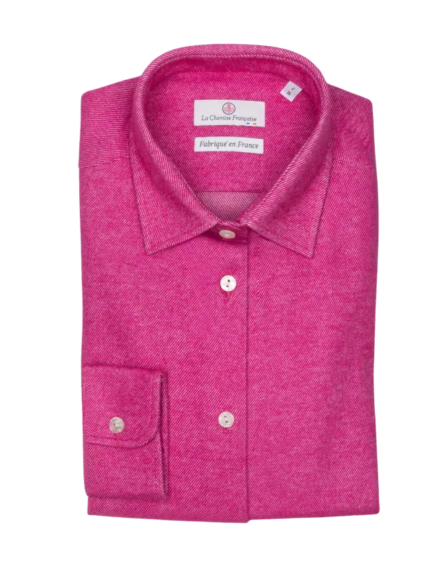 La Chemise Française Flanelle Chaude chemisier coton fuchsia