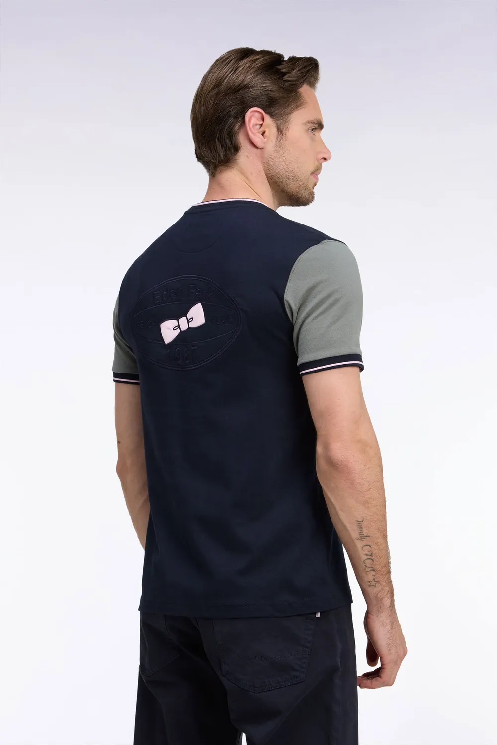 Eden Park T-shirt manches courtes coton bicolore marine