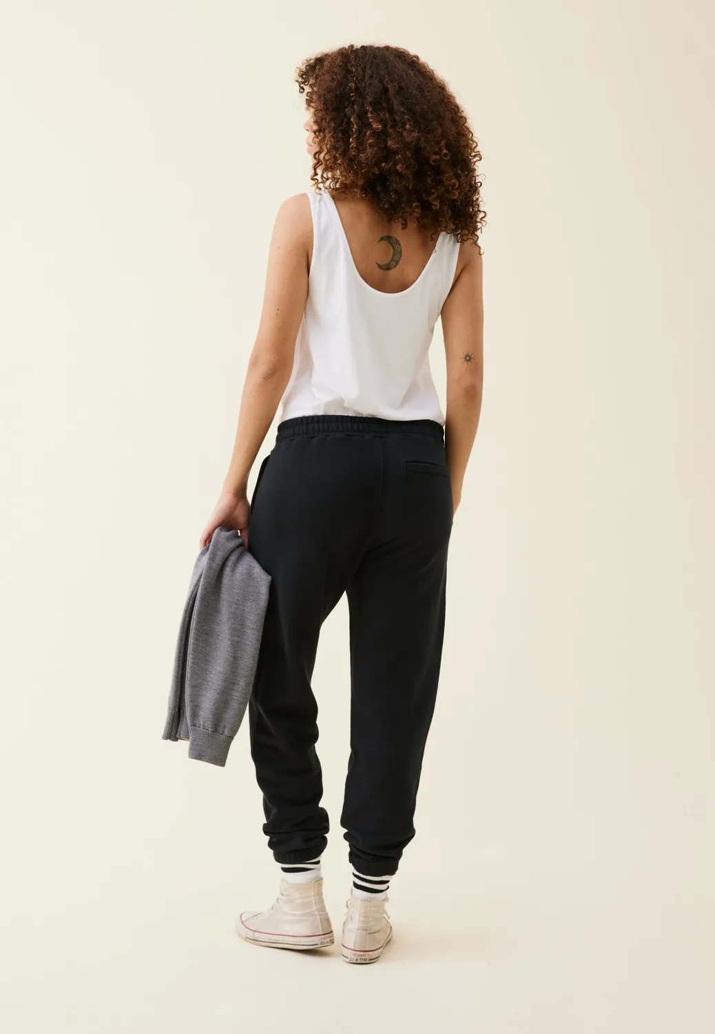 Loom jogging jogpant noir poche zippée coton bio