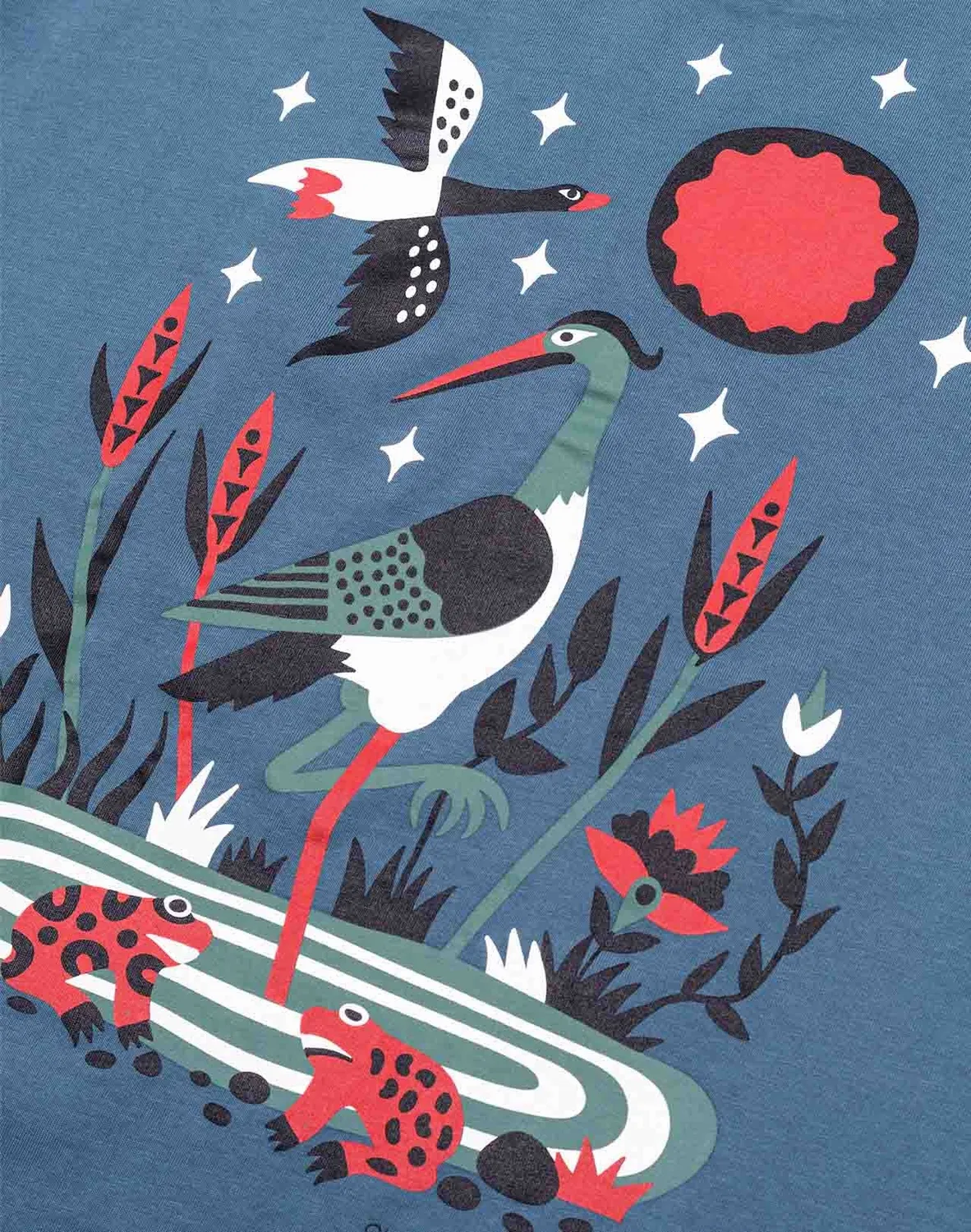 OLOW Brière t-shirt ample bleu acier coton bio
