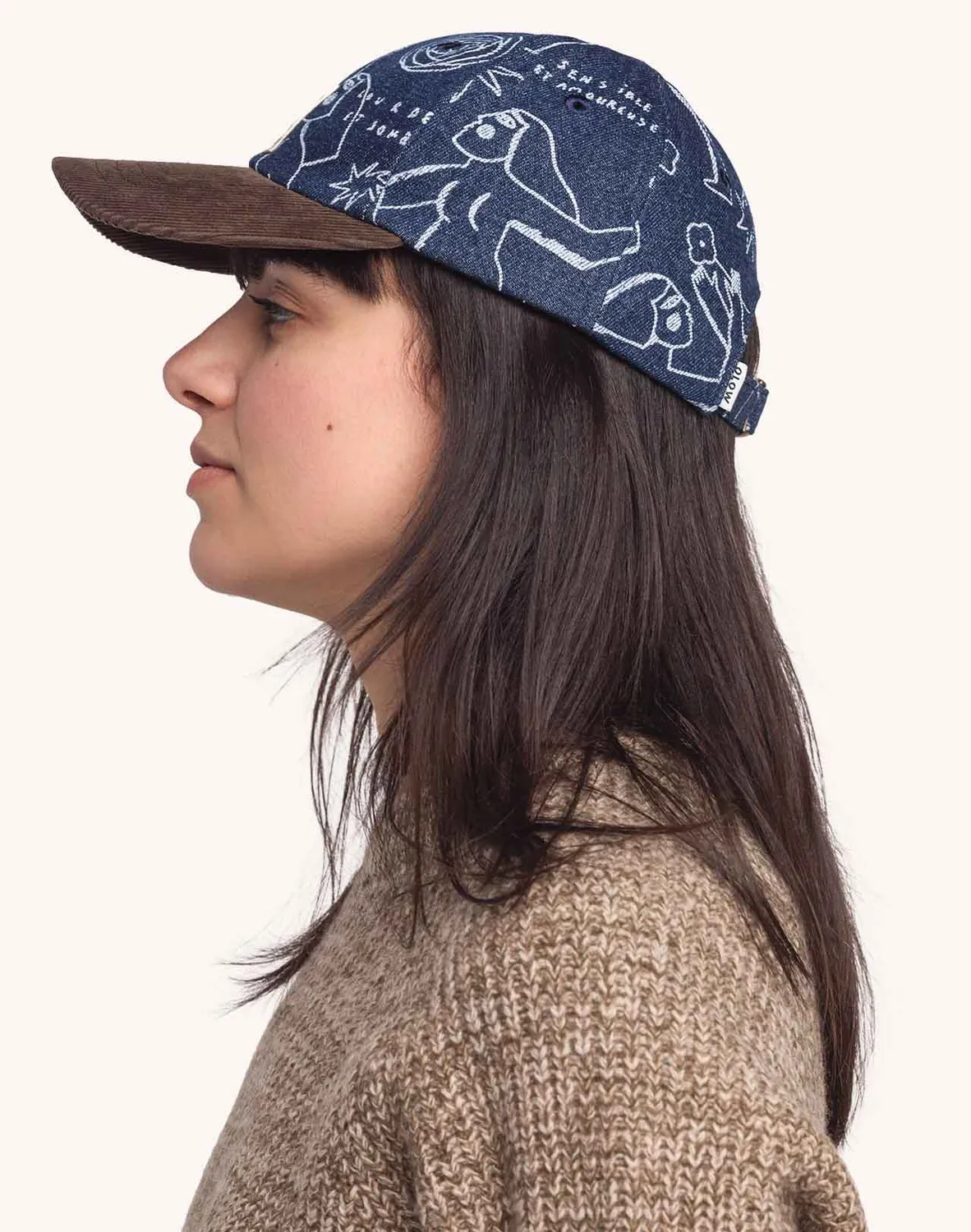 OLOW Six Panel casquette denim bleu marron