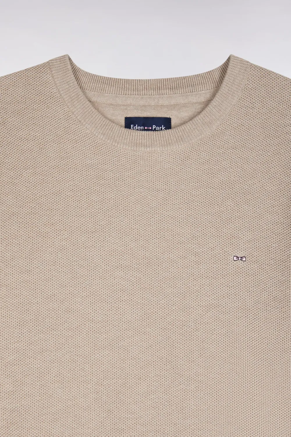 Eden Park H26MAIPU0005 pull beige coton col rond droit
