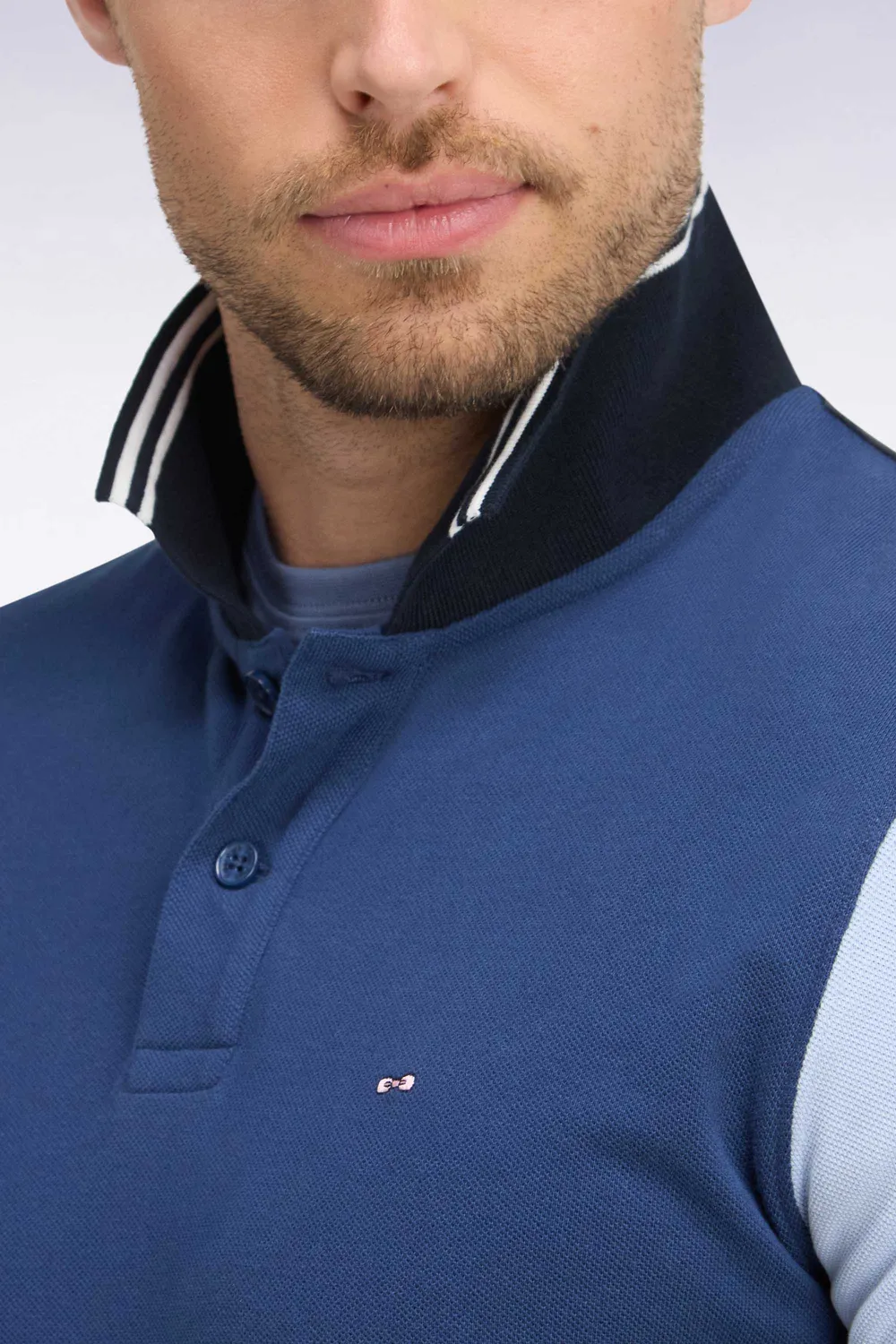 Eden Park polo manches courtes bleu tricolore