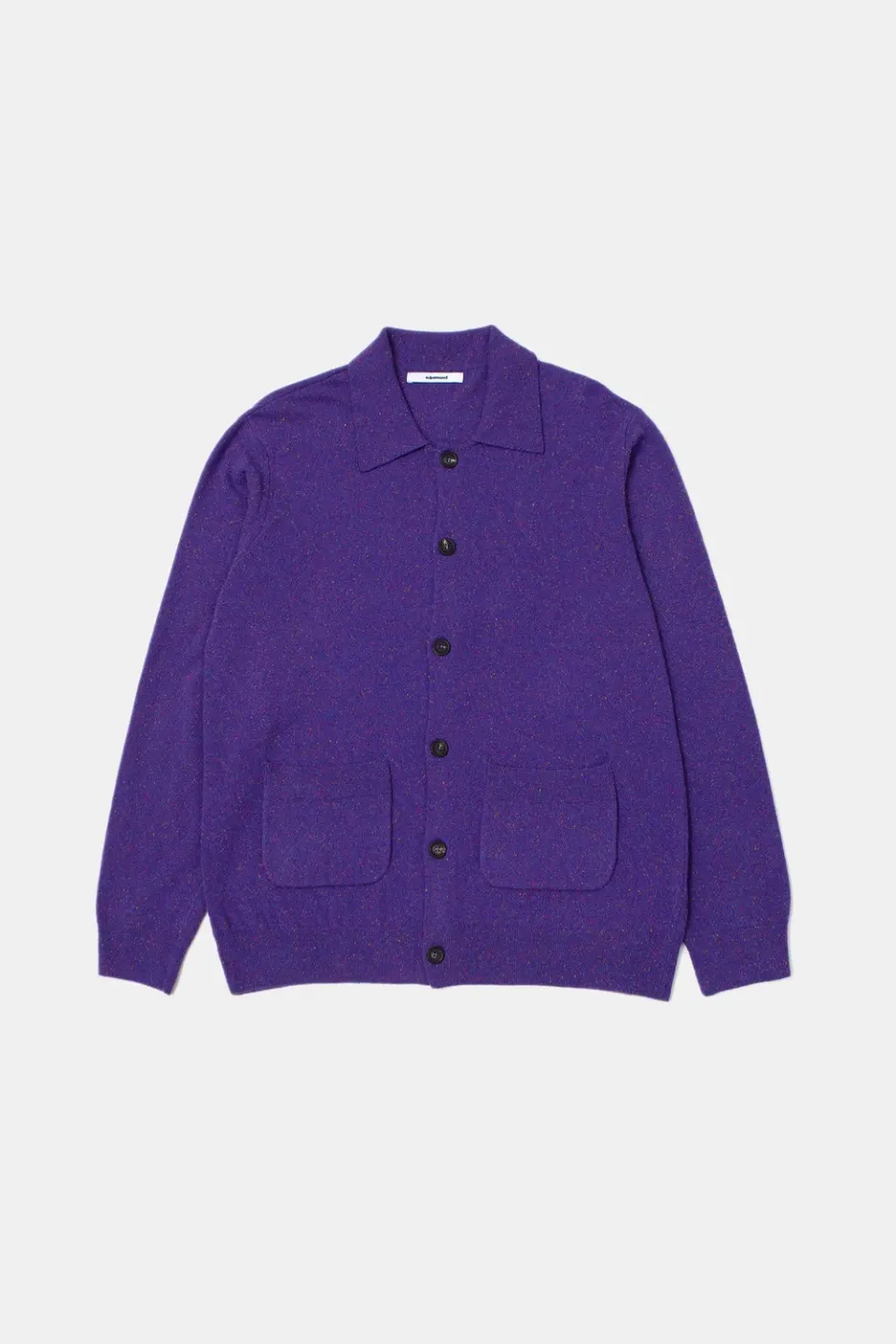 Edmmond Studios Axial Cardigan gilet violet tweed poche