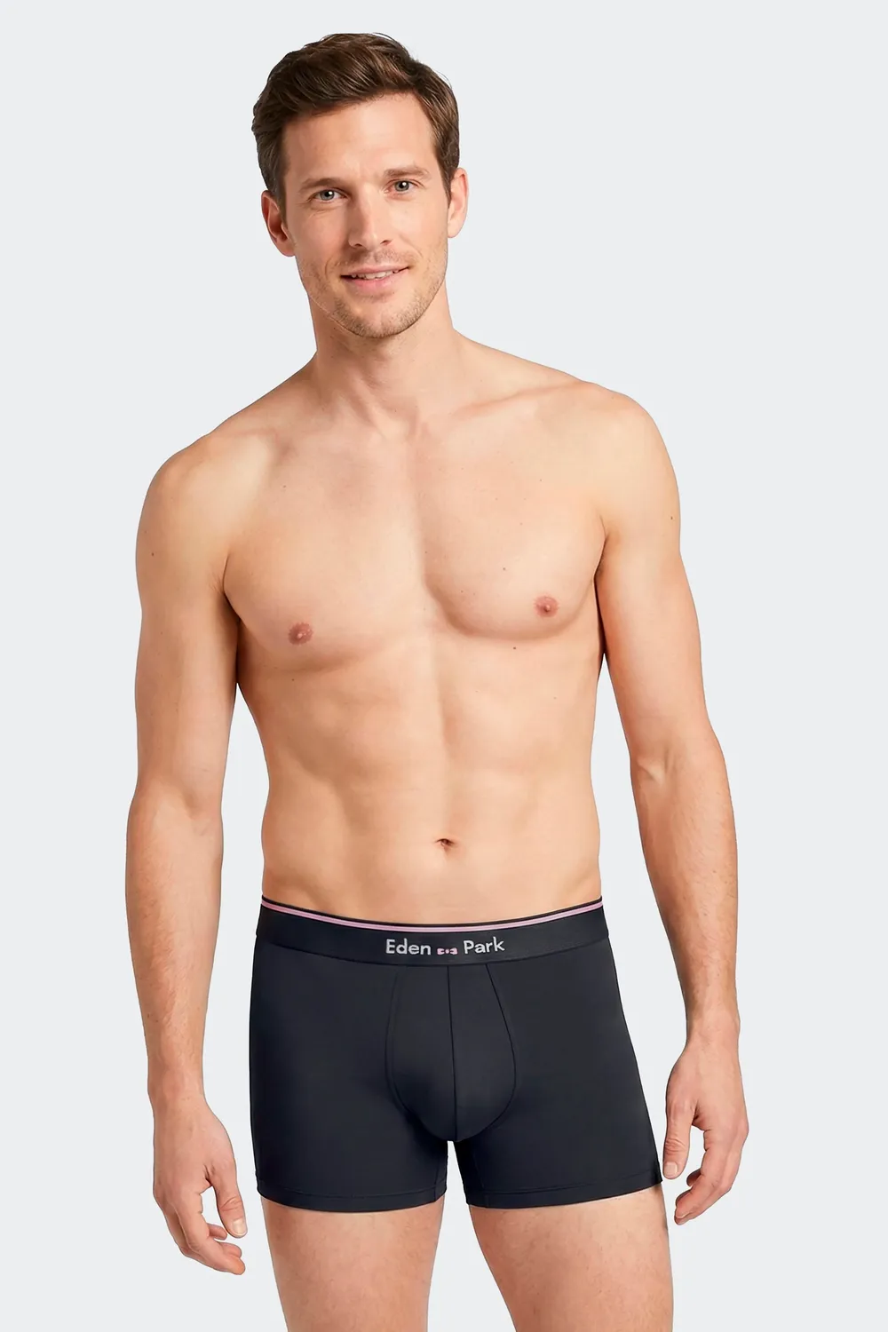 Eden Park lot 2 boxers homme coton marine gris stretch