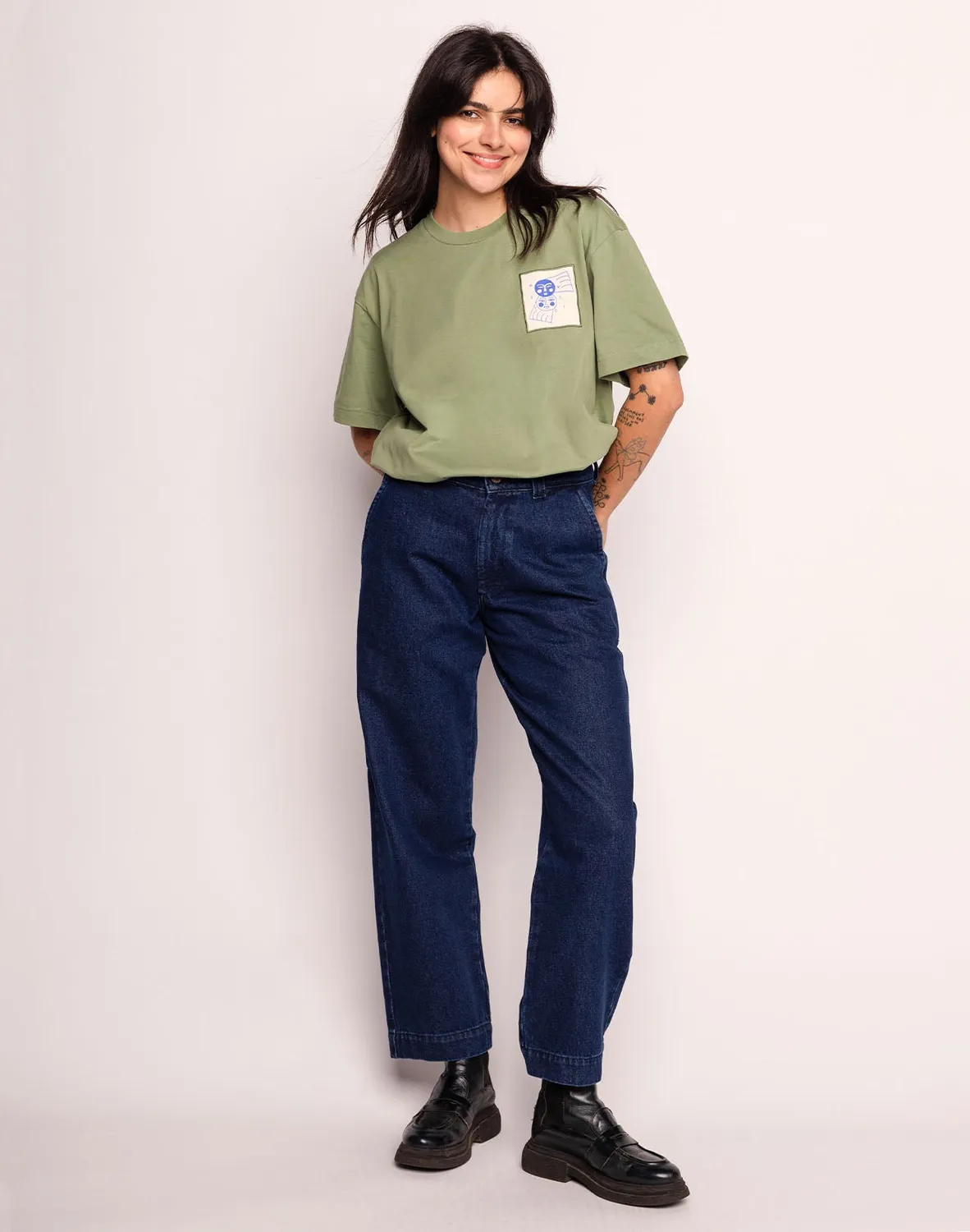 Olow Chuck pantalon denim bleu coton recyclé
