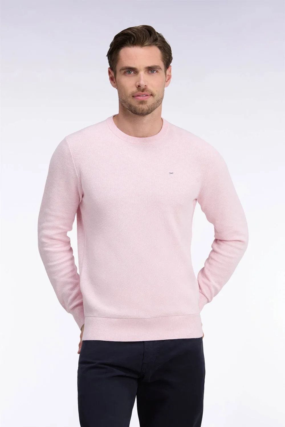 Eden Park pull col rond H26MAIPU0005 rose coton