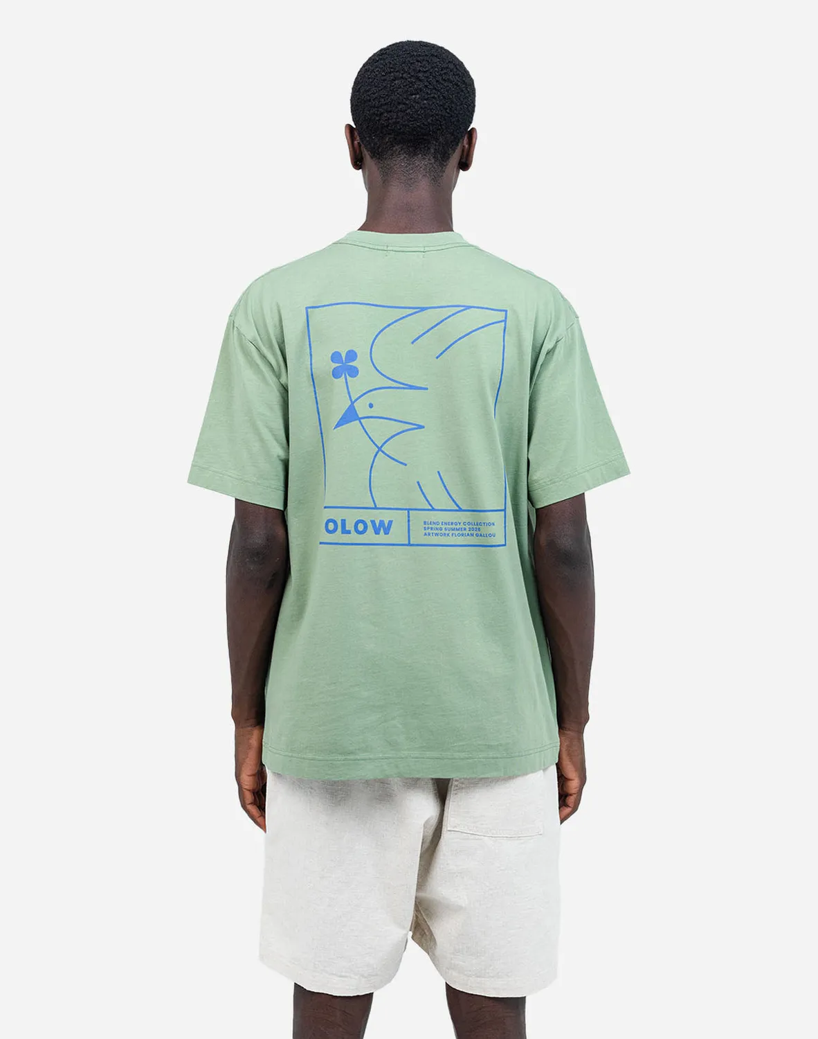OLOW Pomba t-shirt homme vert sauge coton bio