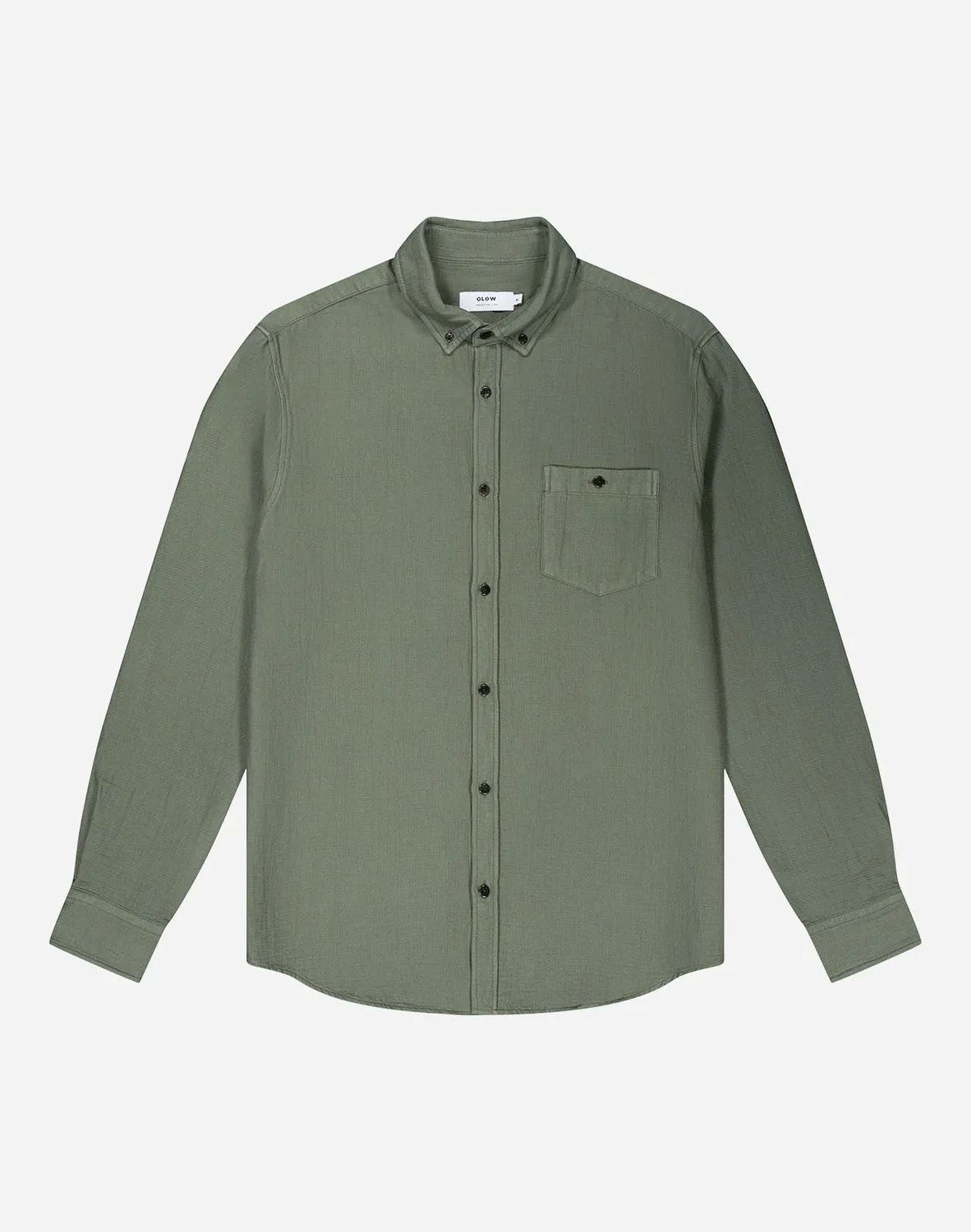 Olow Classico chemise kaki coton texturé