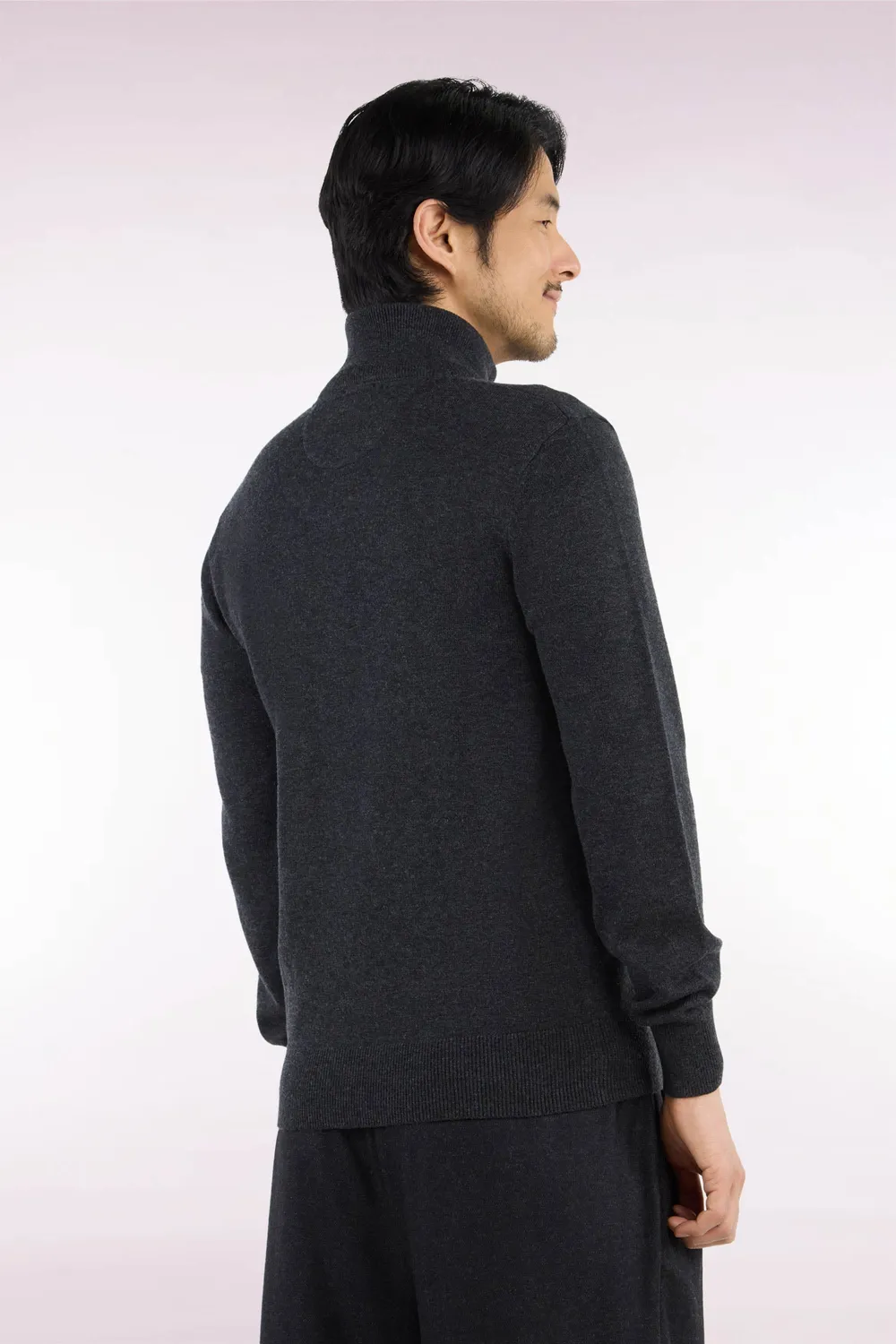 Eden Park H26MAICA0001 cardigan zippé gris laine coton