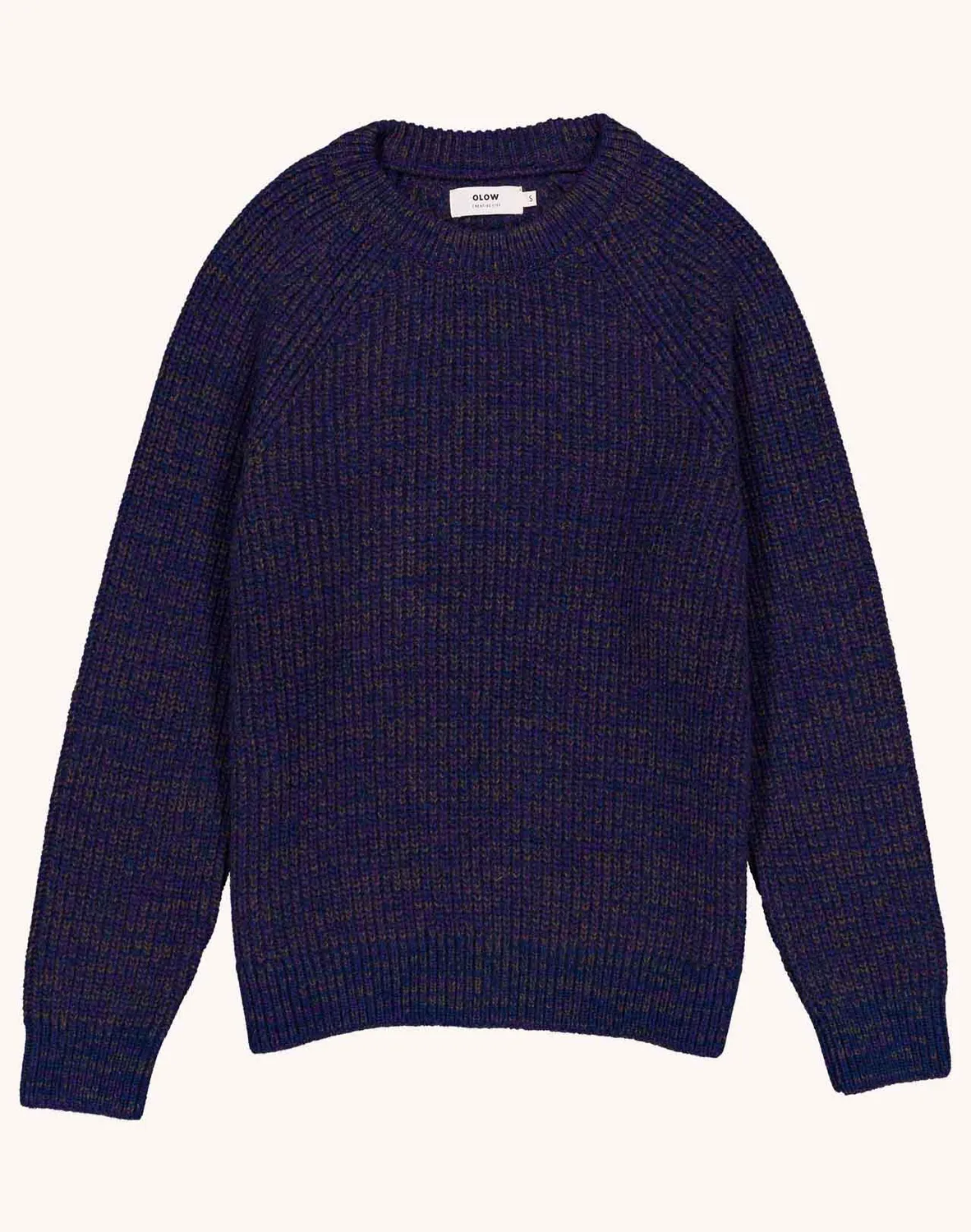 OLOW Equinoxe pull bleu marine chiné mérinos