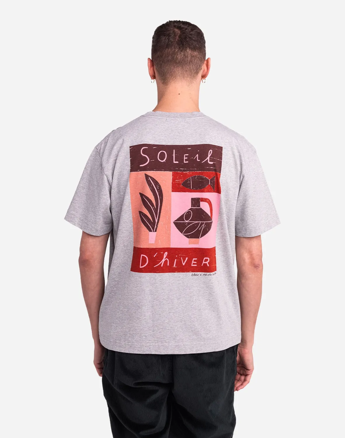 OLOW Soleil d'hiver t-shirt ample gris chiné coton bio