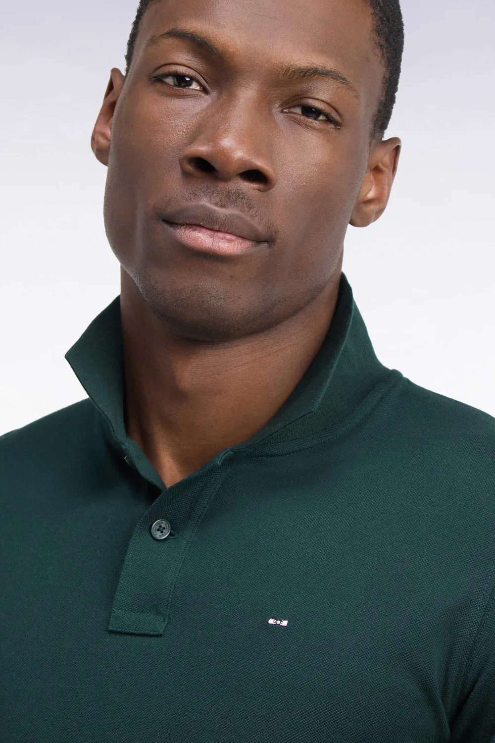 Eden Park polo pima vert foncé coupe droite