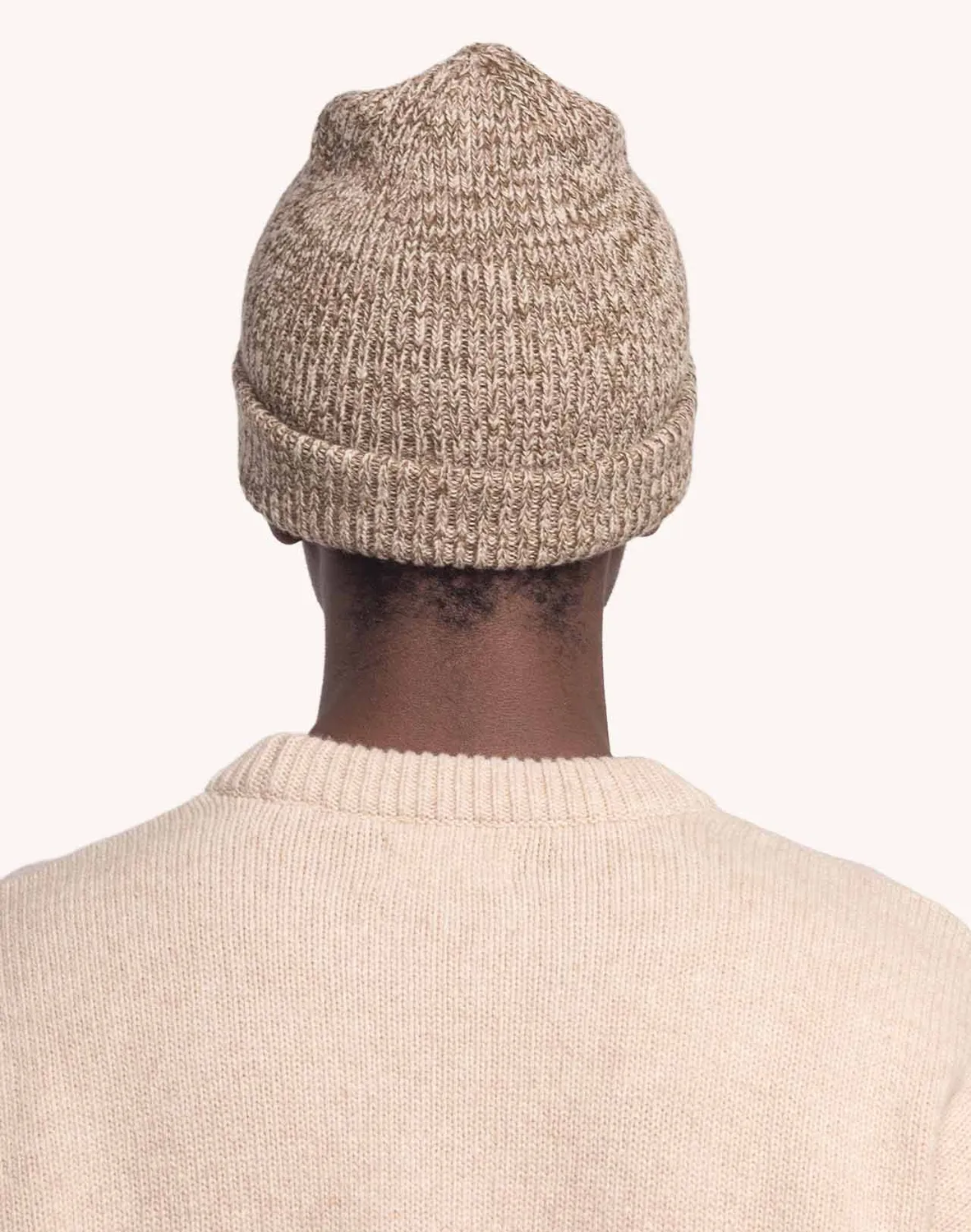 OLOW Falco bonnet beige-kaki chiné laine mérinos