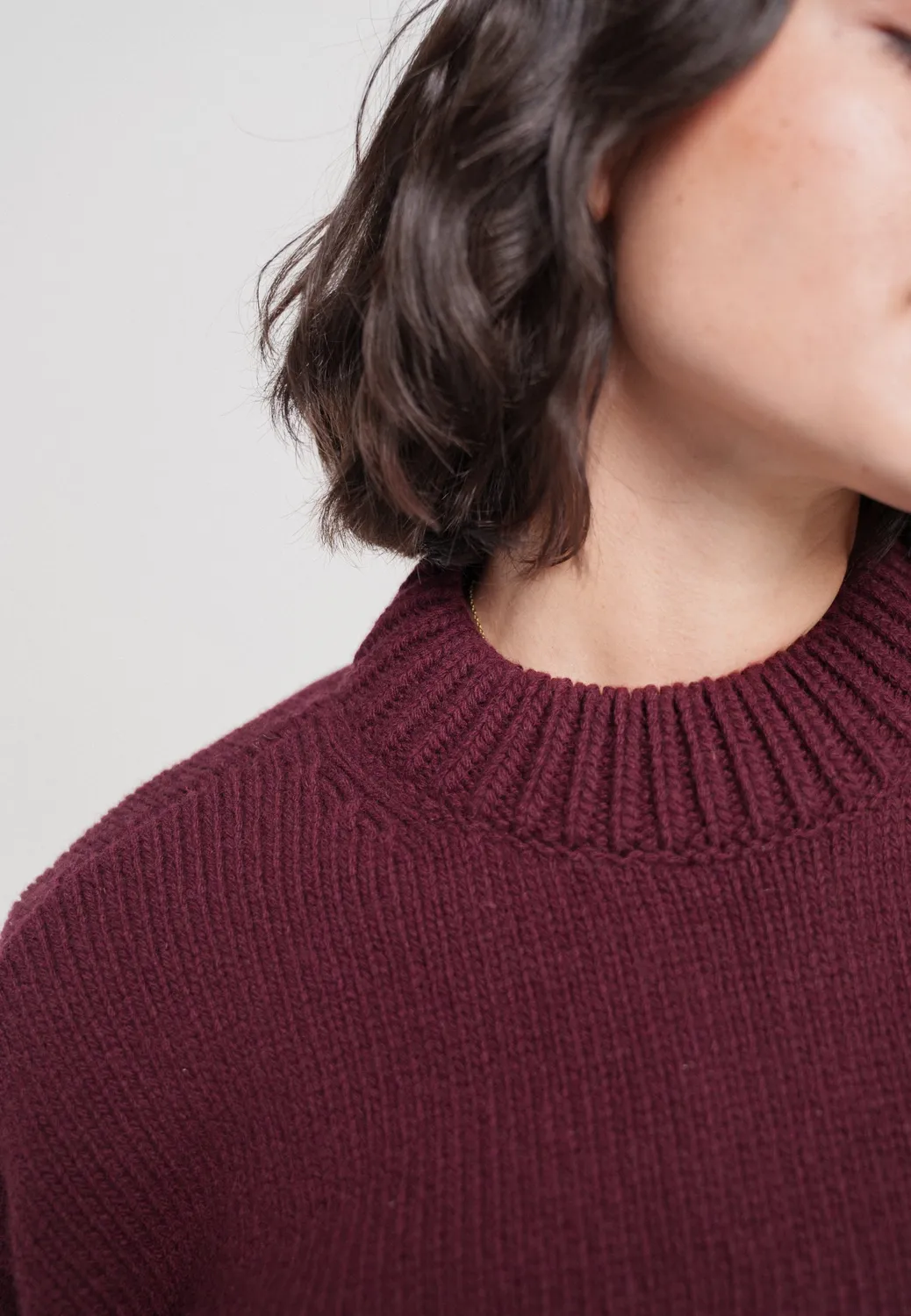 Loom Le pull col montant laine mérinos beige