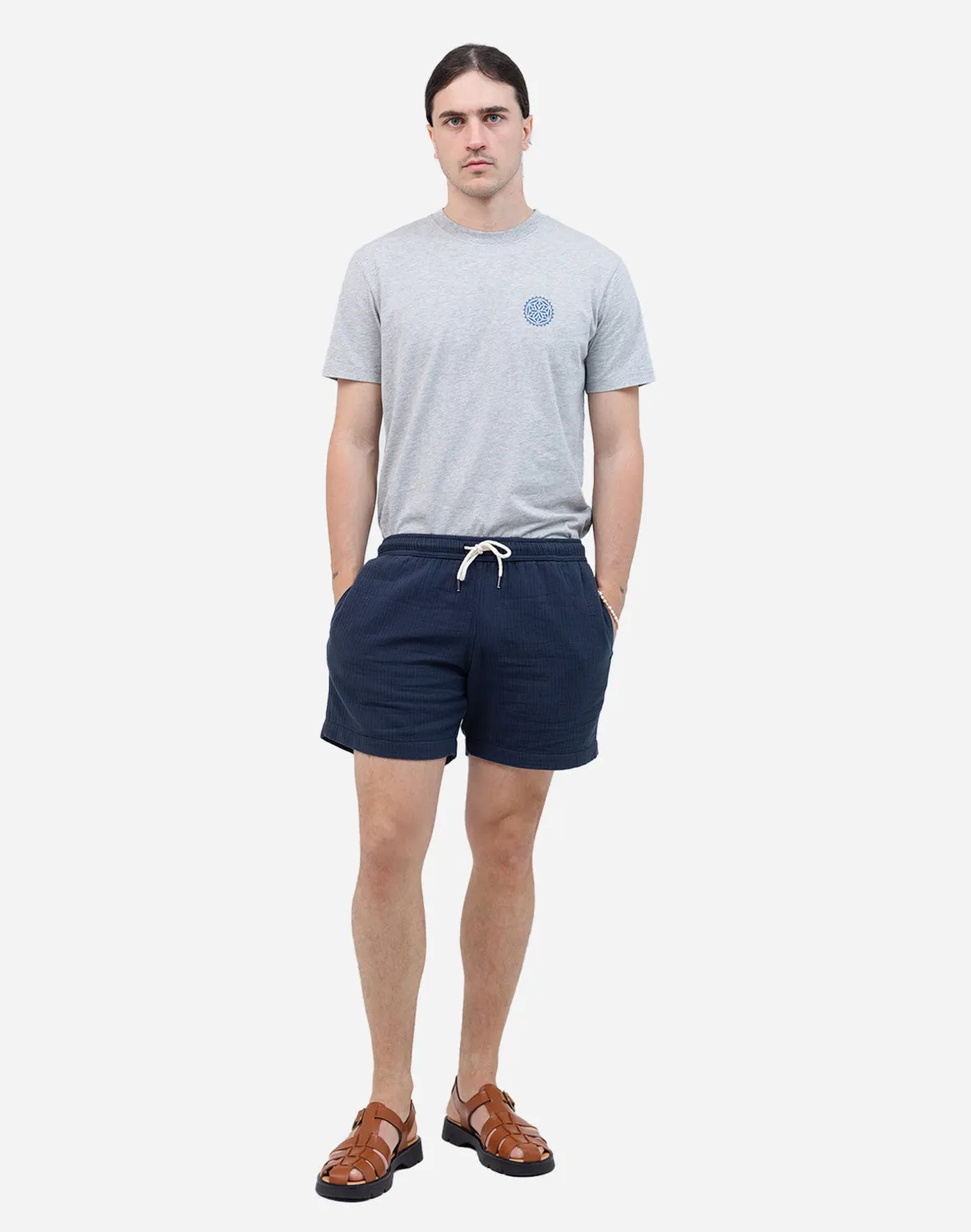 Olow Bodhi short coton bleu nuit coupe large