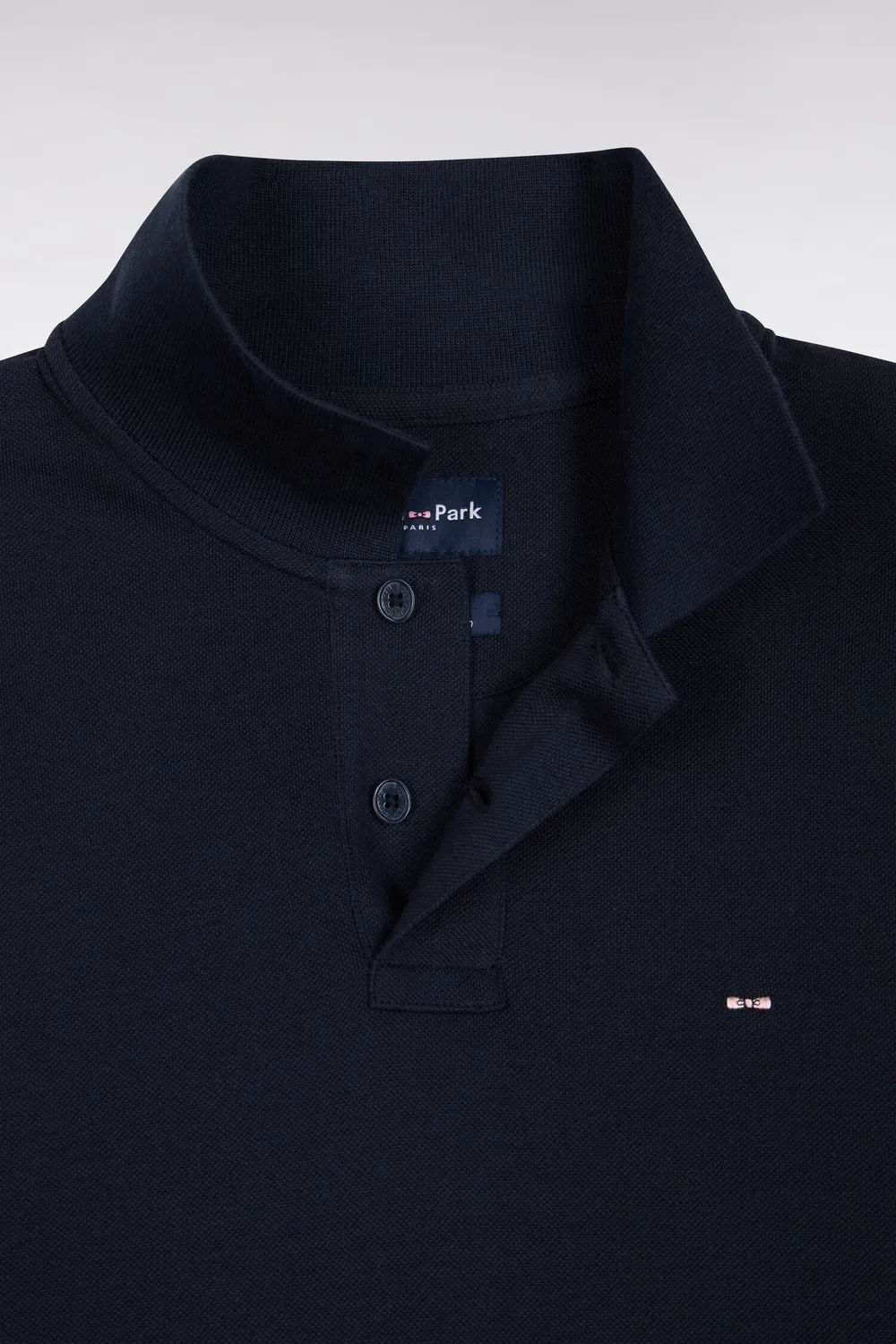 Eden Park polo coton Pima manches longues bleu marine