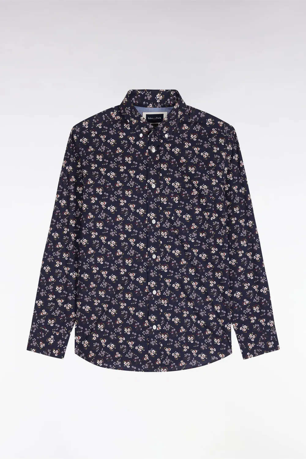 Eden Park Club Classique chemise homme marine fleurs coupe droite